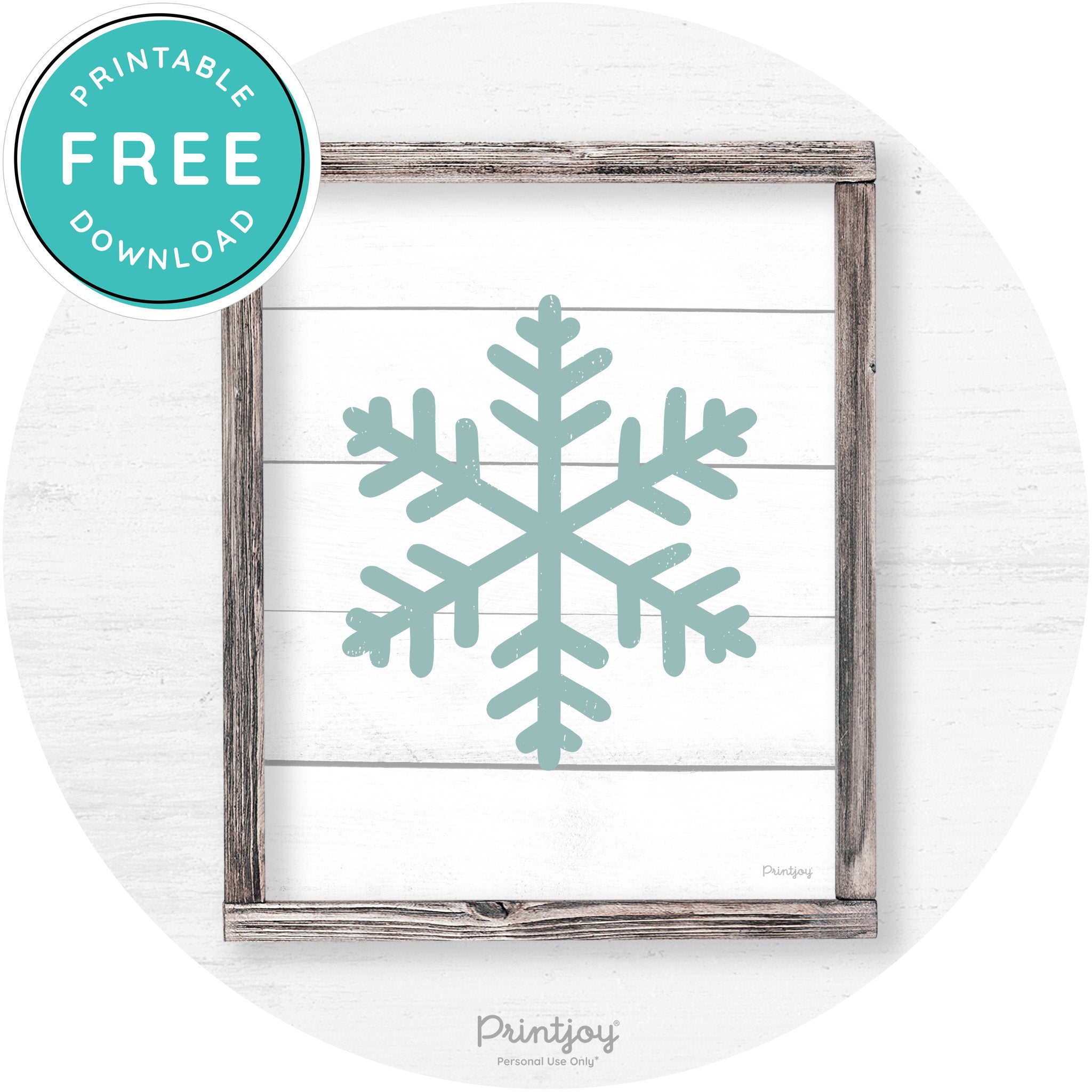 Snowflake Silhouette Winter Farmhouse Wall Art Decor Free Printable - Printjoy