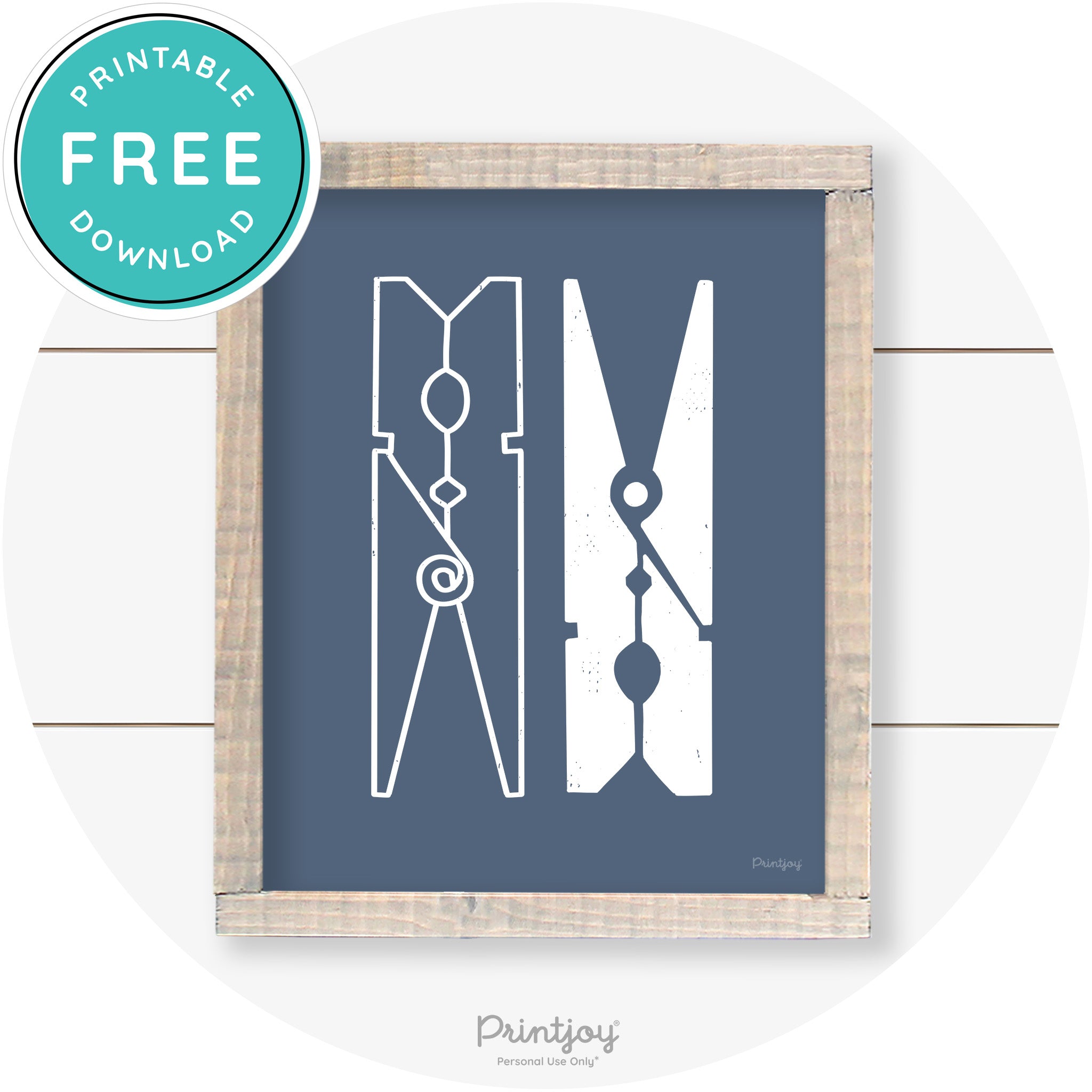 Clothespins Cute Laundry Room Farmhouse Wall Art Free Printable - Printjoy