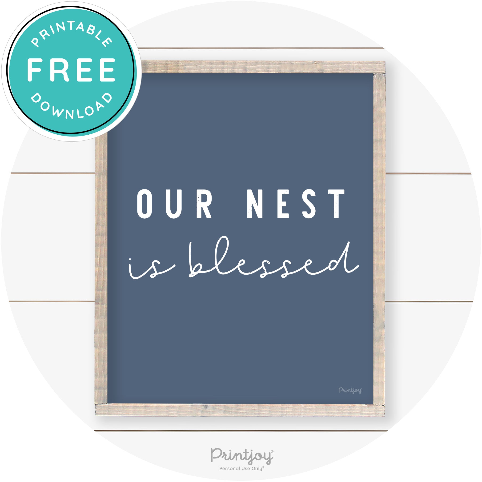 Our Nest Is Blessed Farmhouse Living Room Wall Art Free Printable - Printjoy