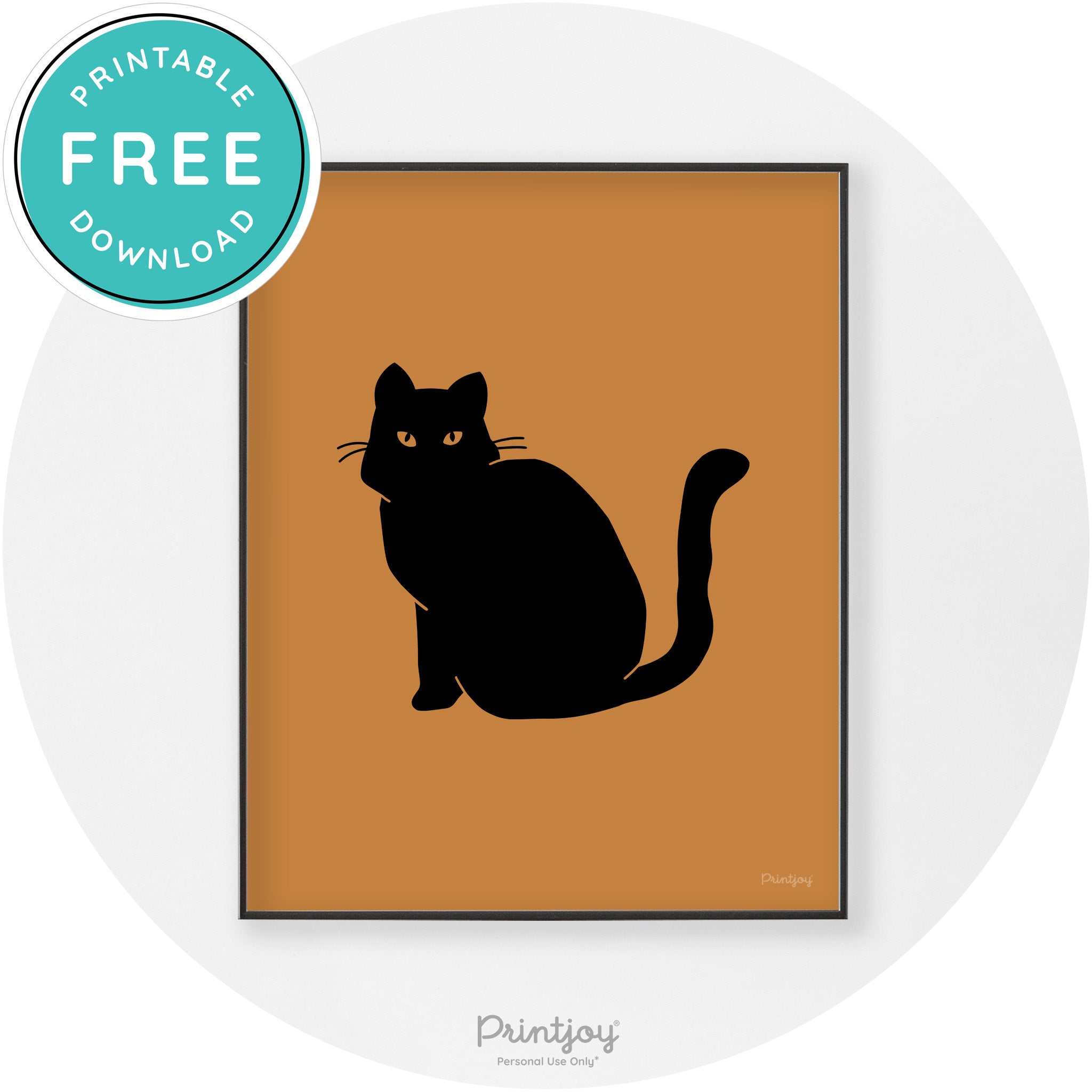 Halloween Spooky Cat Modern Chic Wall Art Decor Printable - Printjoy