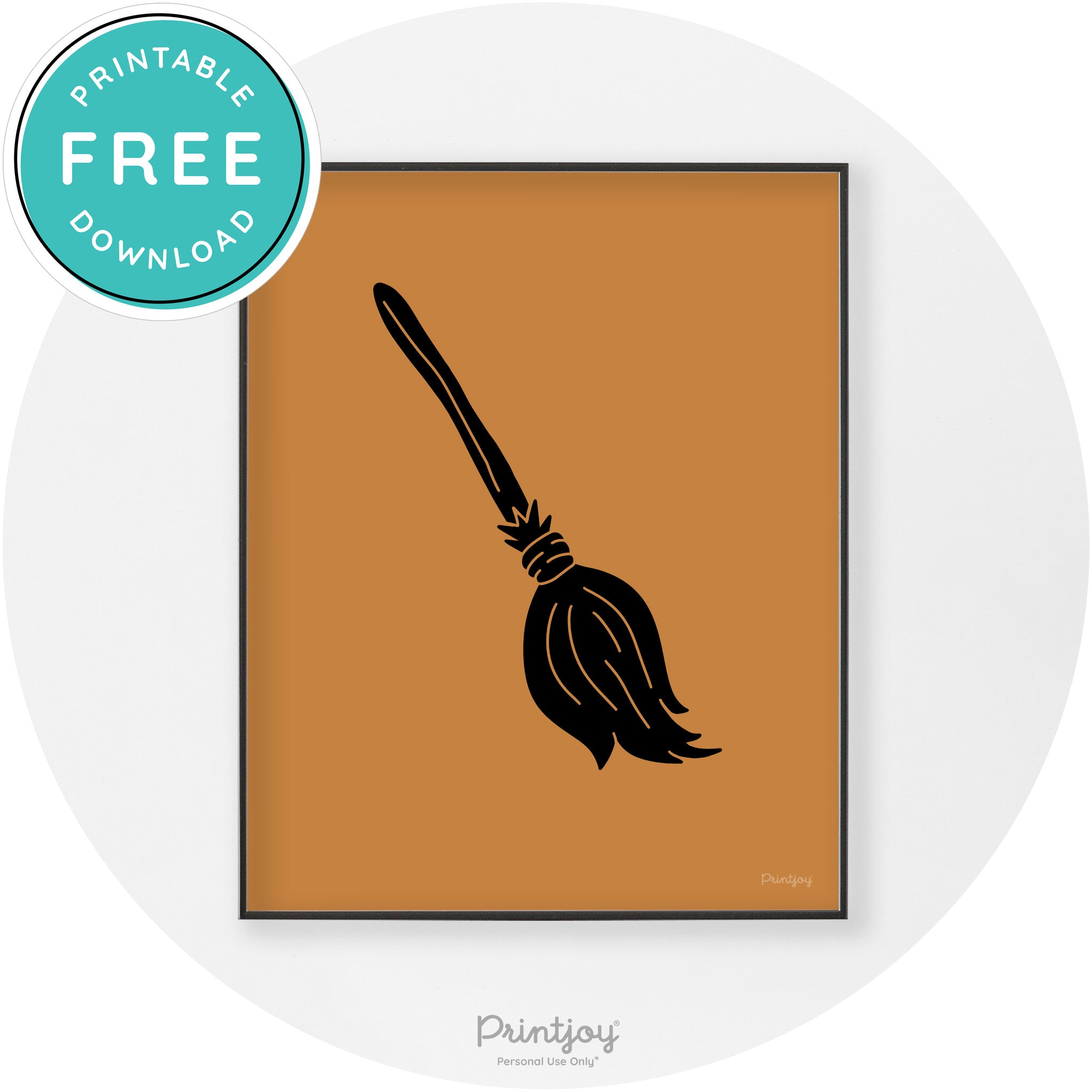 Witches Broom Halloween Cute Modern Chic Wall Art Free Printable - Printjoy