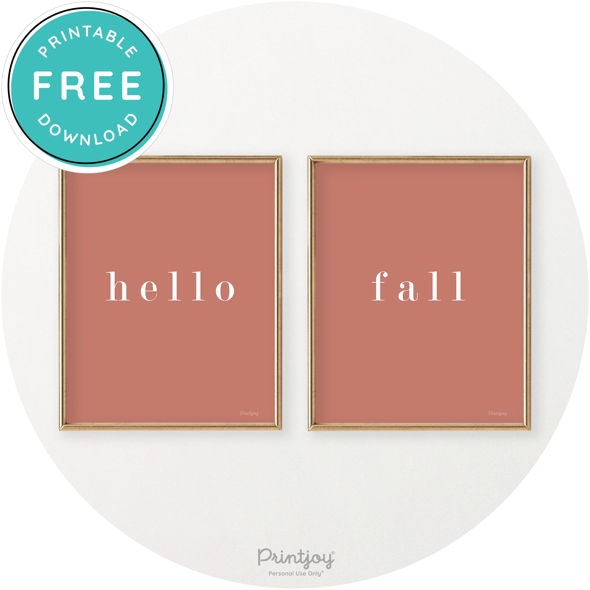 Hello Fall Set Of 2 Simple Modern Chic Wall Art Decor Free Printable - Printjoy