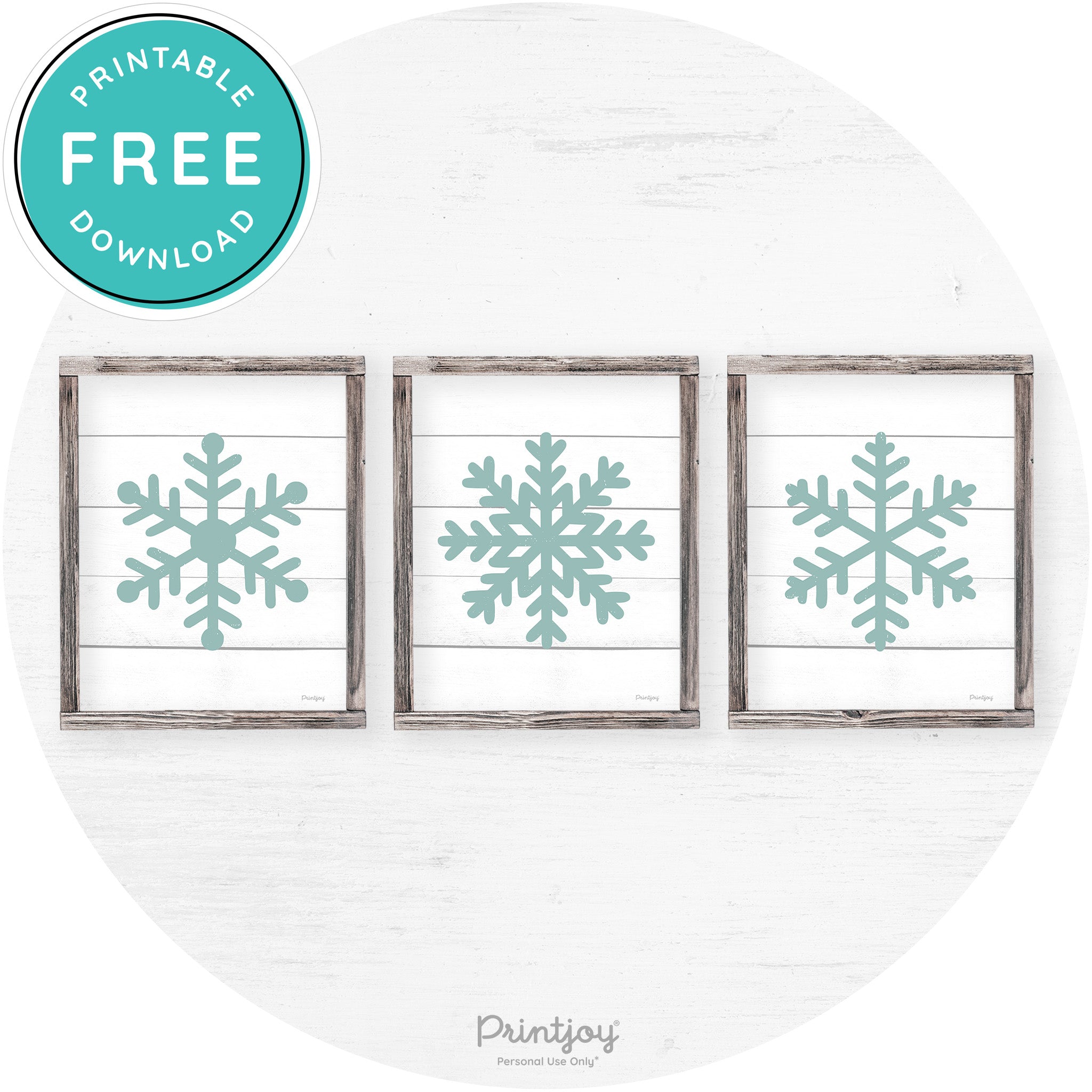 Snowflake Silhouettes Set Of 3 Winter Farmhouse Wall Art Free Printable