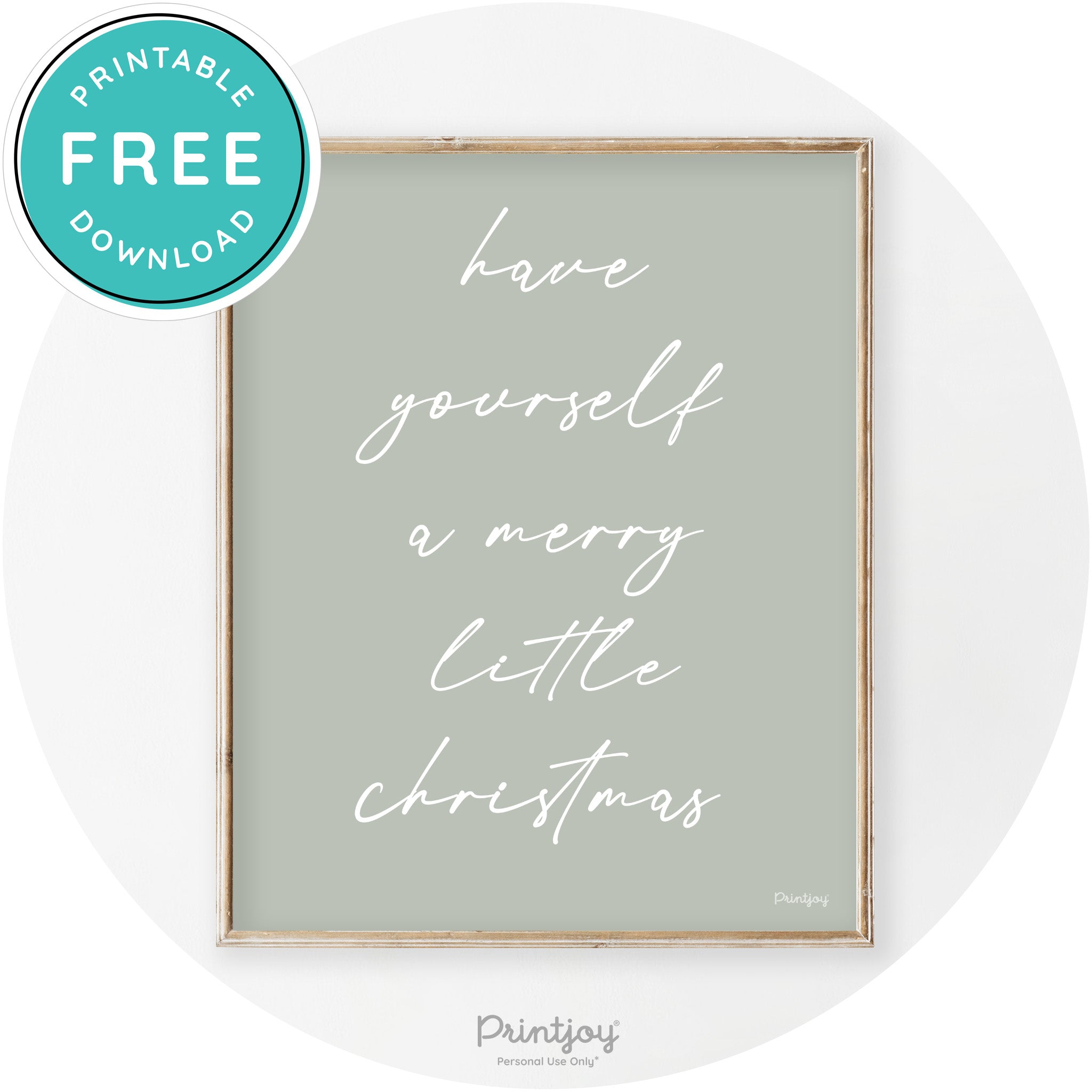 Merry Little Christmas Modern Transitional Wall Art Decor Free Printable