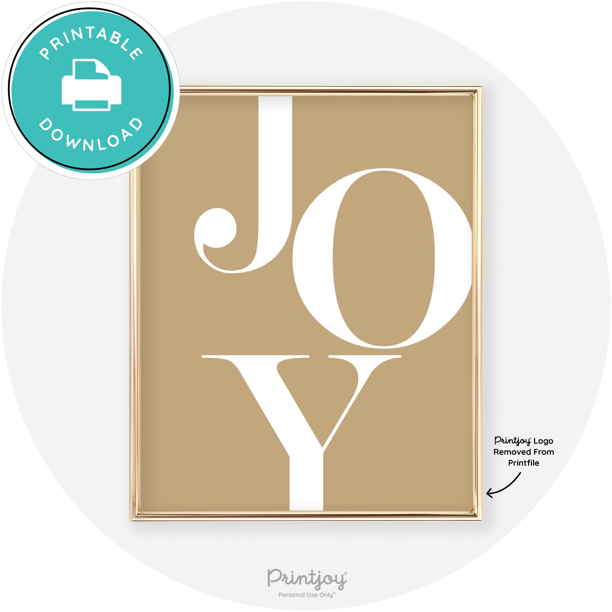 Joy Typography Cute Simple Modern Wall Art Decor Free Printable - Printjoy