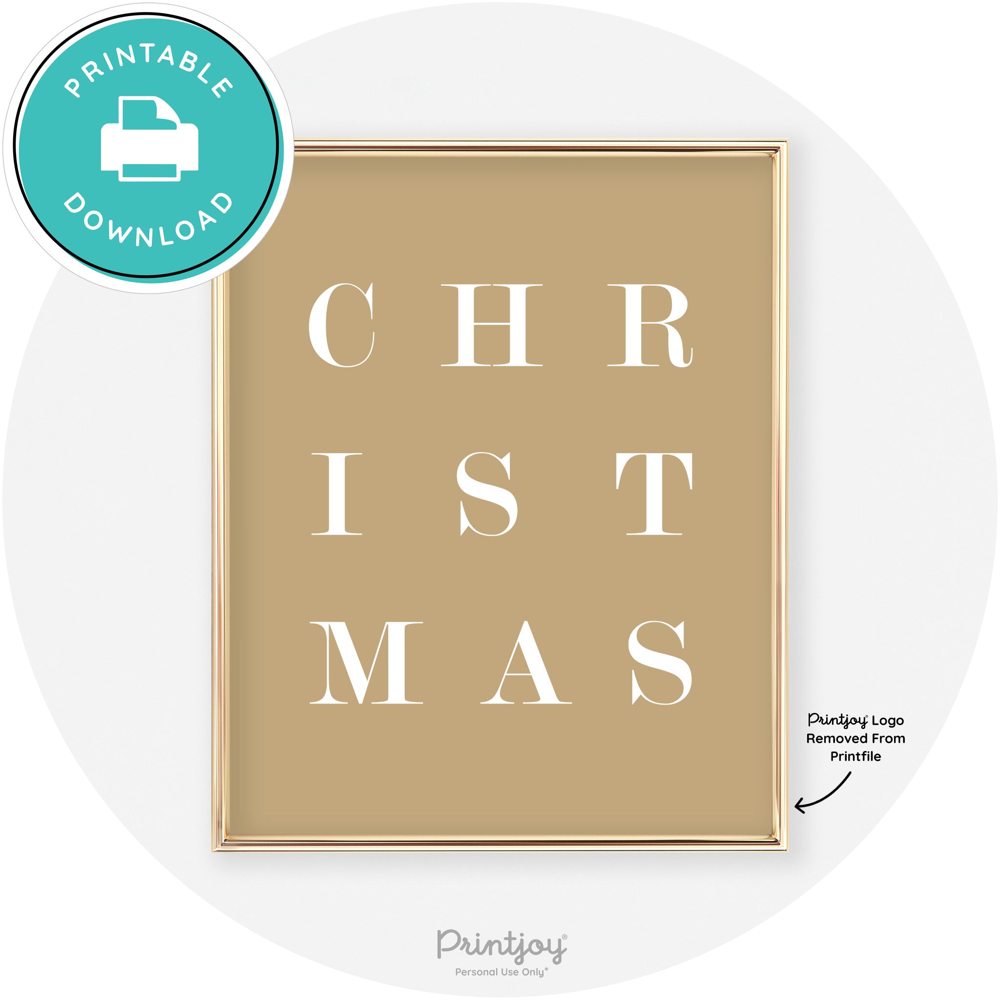 Christmas Typography Cute Modern Chic Decor Wall Art Free Printable - Printjoy