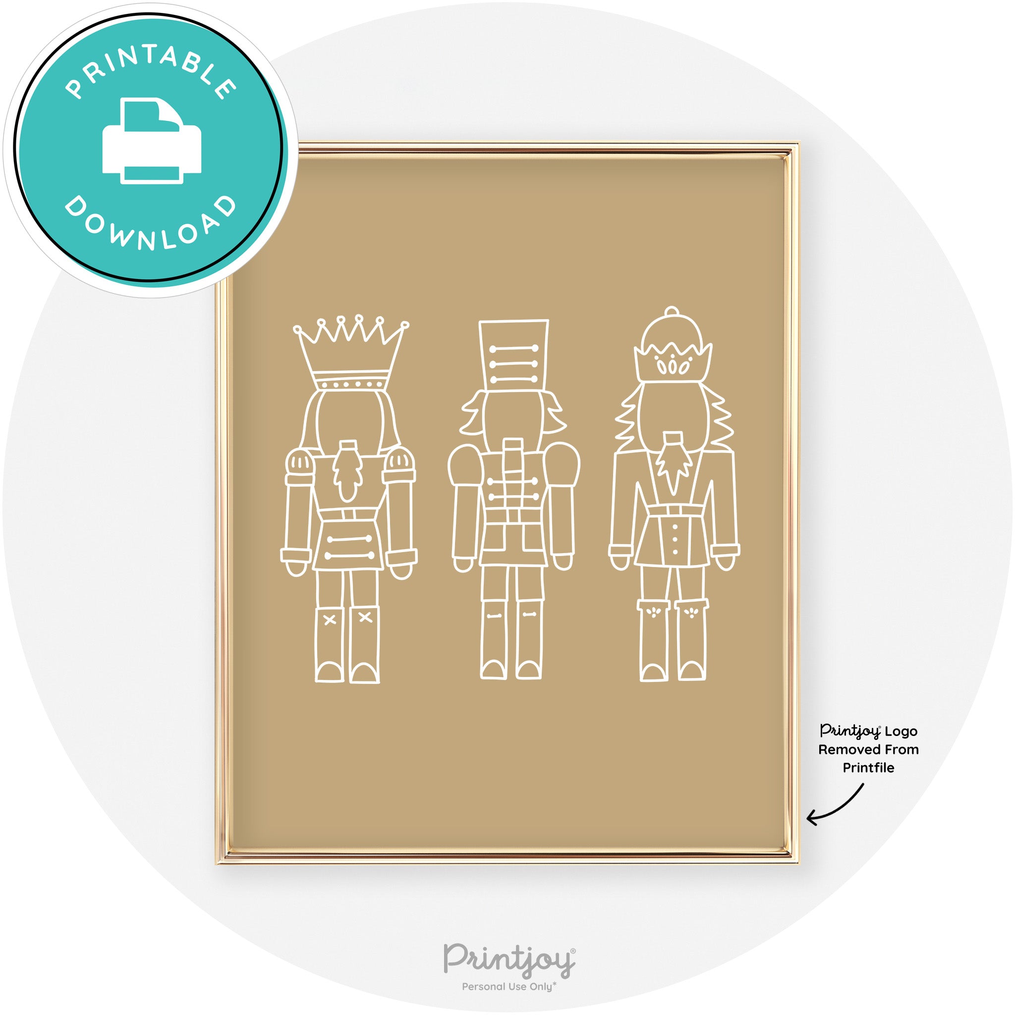 Nutcrackers Line Art Cute Modern Chic Wall Art Decor Free Printable - Printjoy