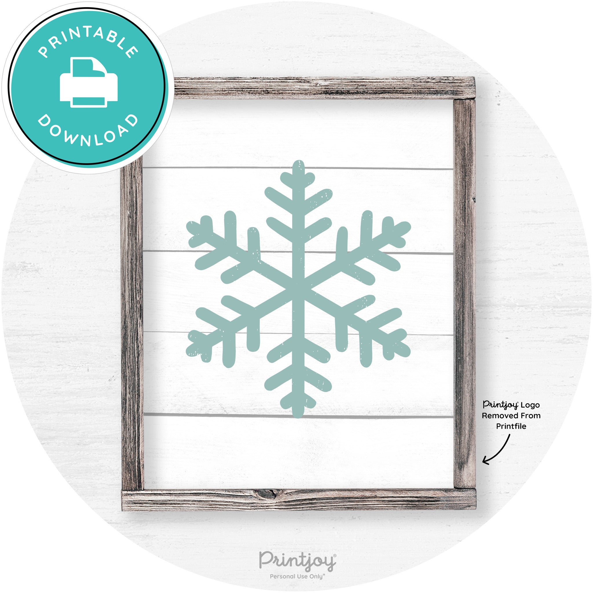 Snowflake Silhouette Winter Farmhouse Wall Art Decor Free Printable - Printjoy