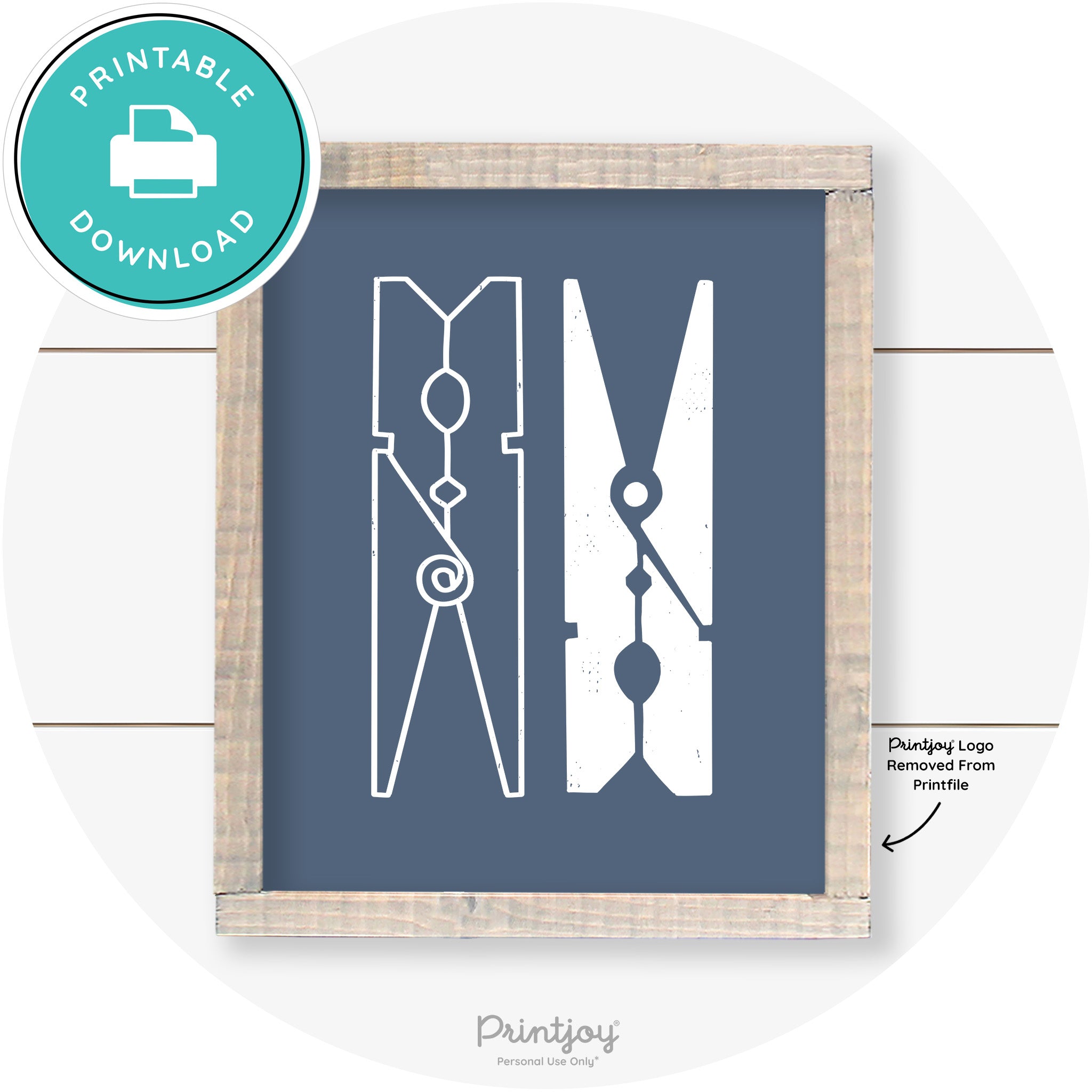 Clothespins Cute Laundry Room Farmhouse Wall Art Free Printable - Printjoy