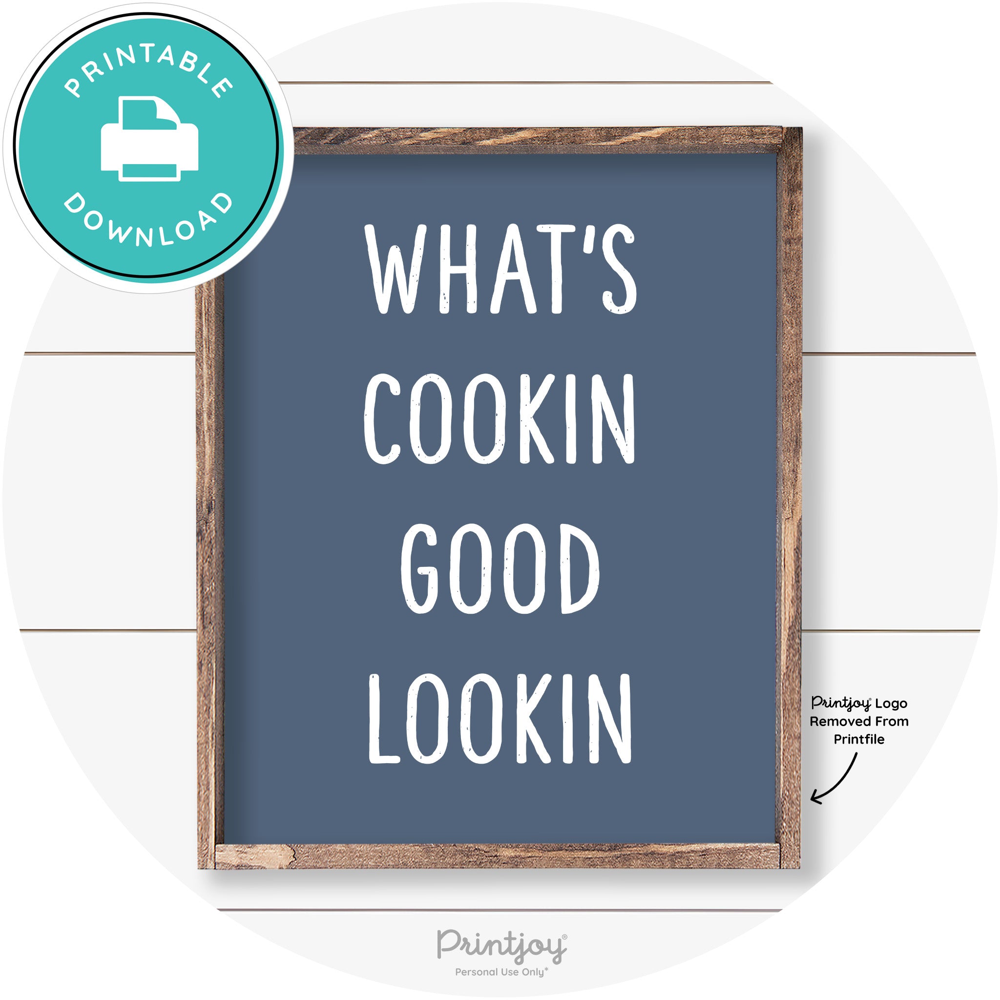What's Cookin Good Lookin Farmhouse Kitchen Wall Art Free Printable - Printjoy