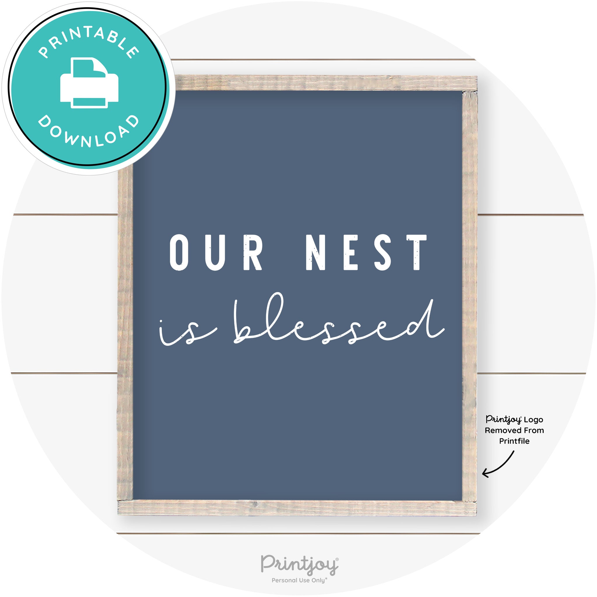Our Nest Is Blessed Farmhouse Living Room Wall Art Free Printable - Printjoy