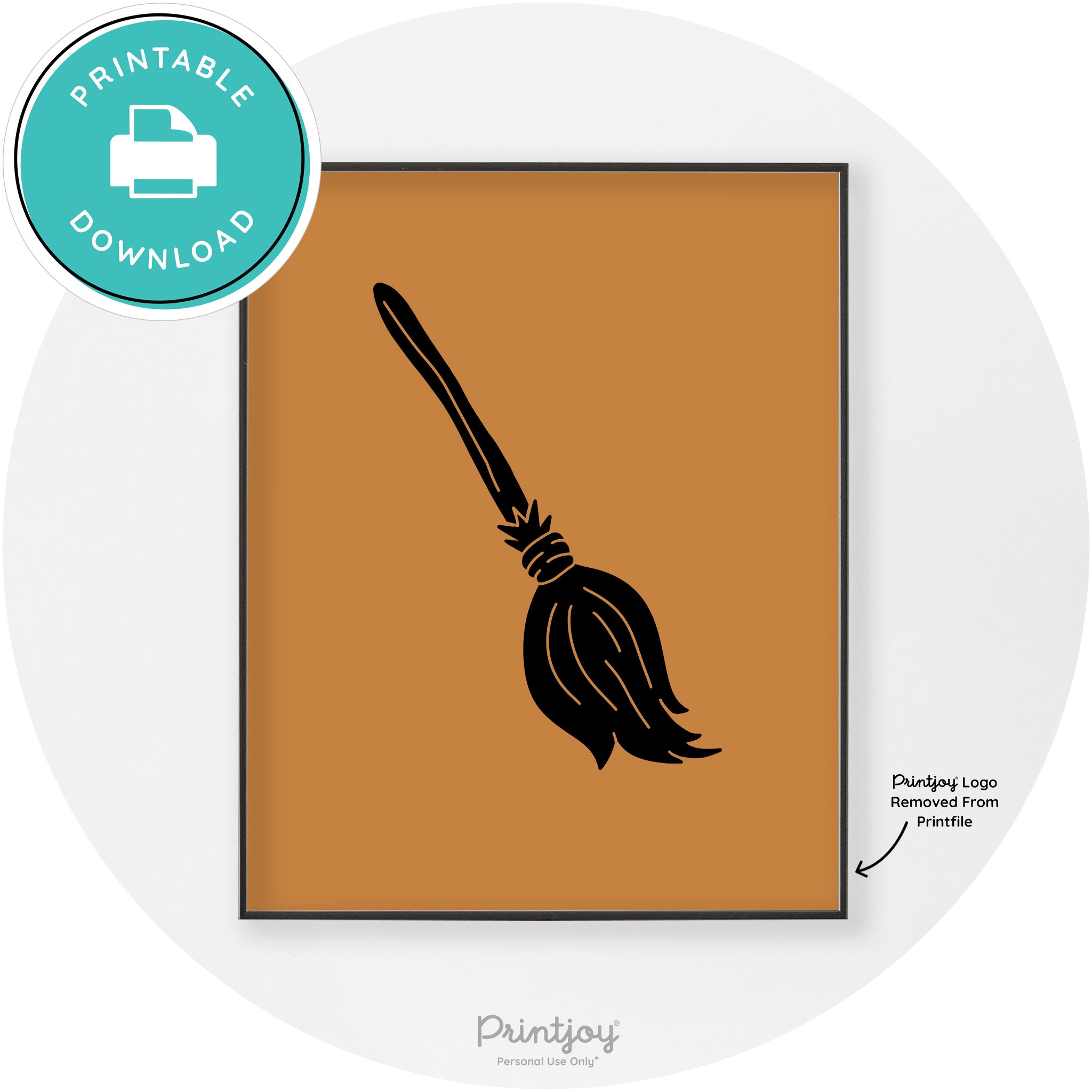 Witches Broom Halloween Cute Modern Chic Wall Art Free Printable - Printjoy
