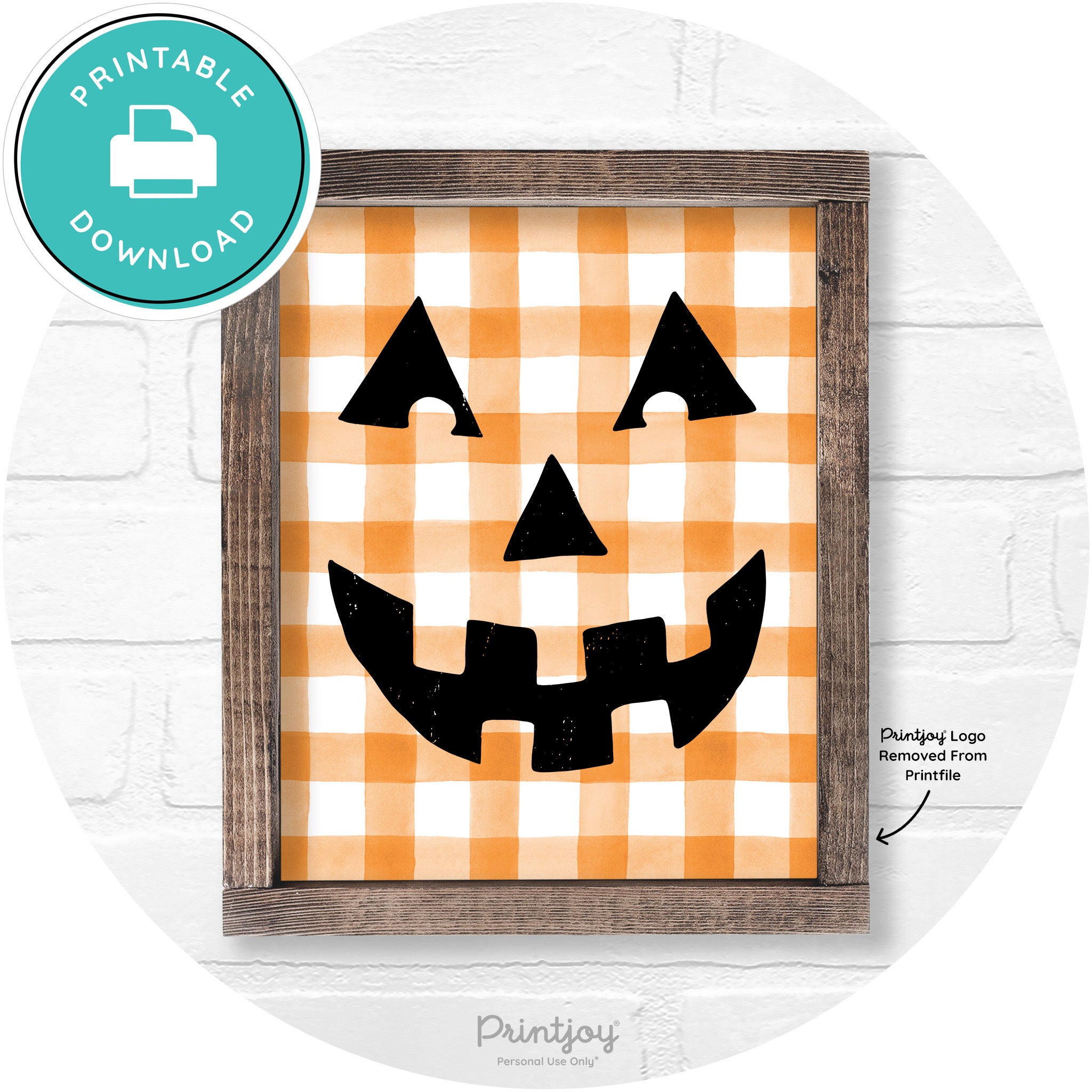 Jack O Lantern Halloween Rustic Farmhouse Wall Art Free Printable - Printjoy