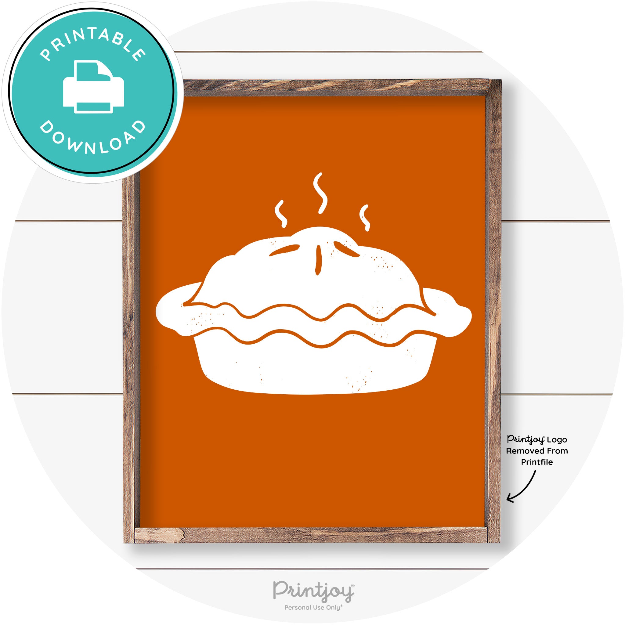 Pie Thanksgiving Desert Cute Farmhouse Wall Art Decor Free Printable - Printjoy