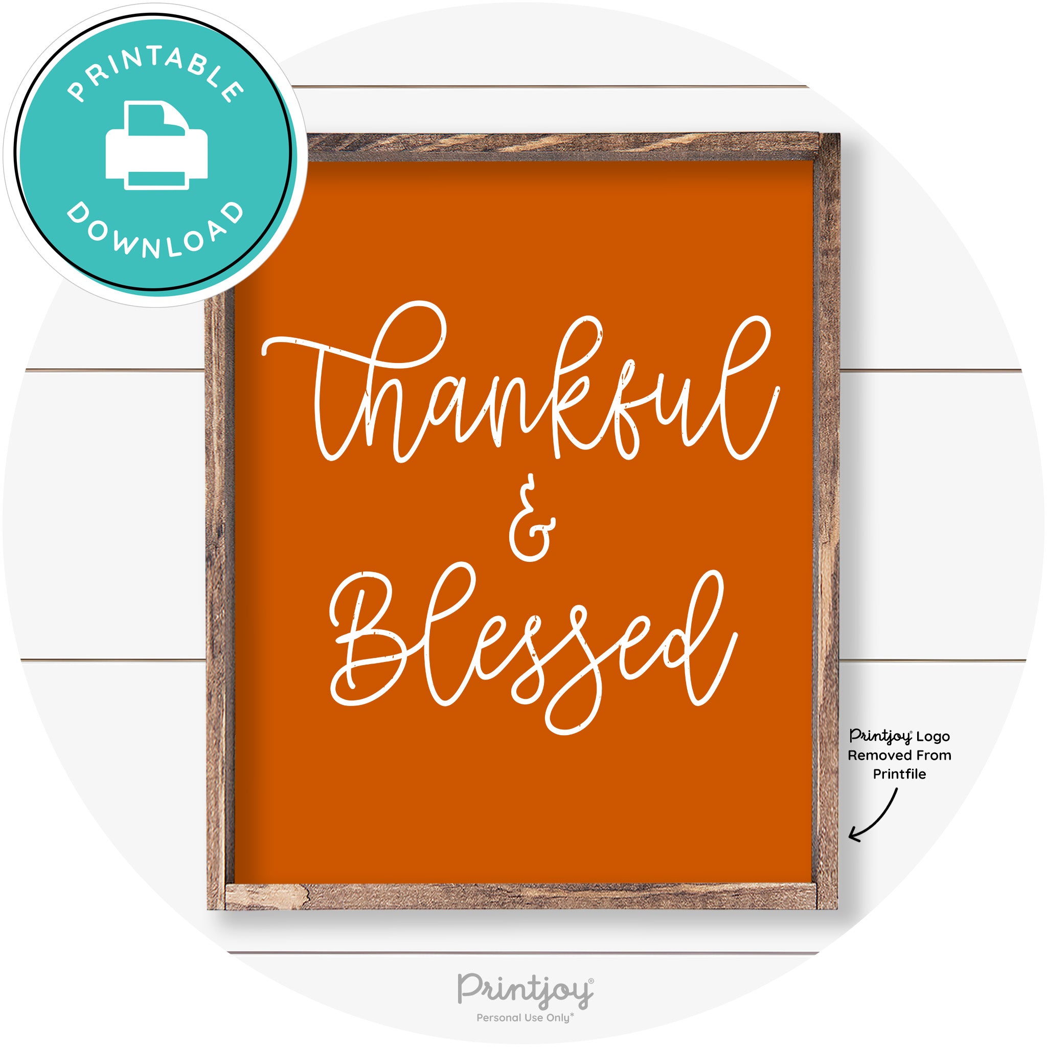 Thankful And Blessed Thanksgiving Farmhouse Wall Art Free Printable - Printjoy
