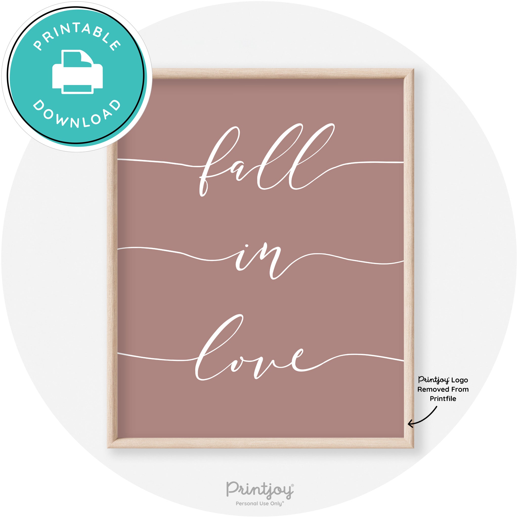 Fall In Love Autumn Modern Transitional Wall Art Decor Free Printable - Printjoy