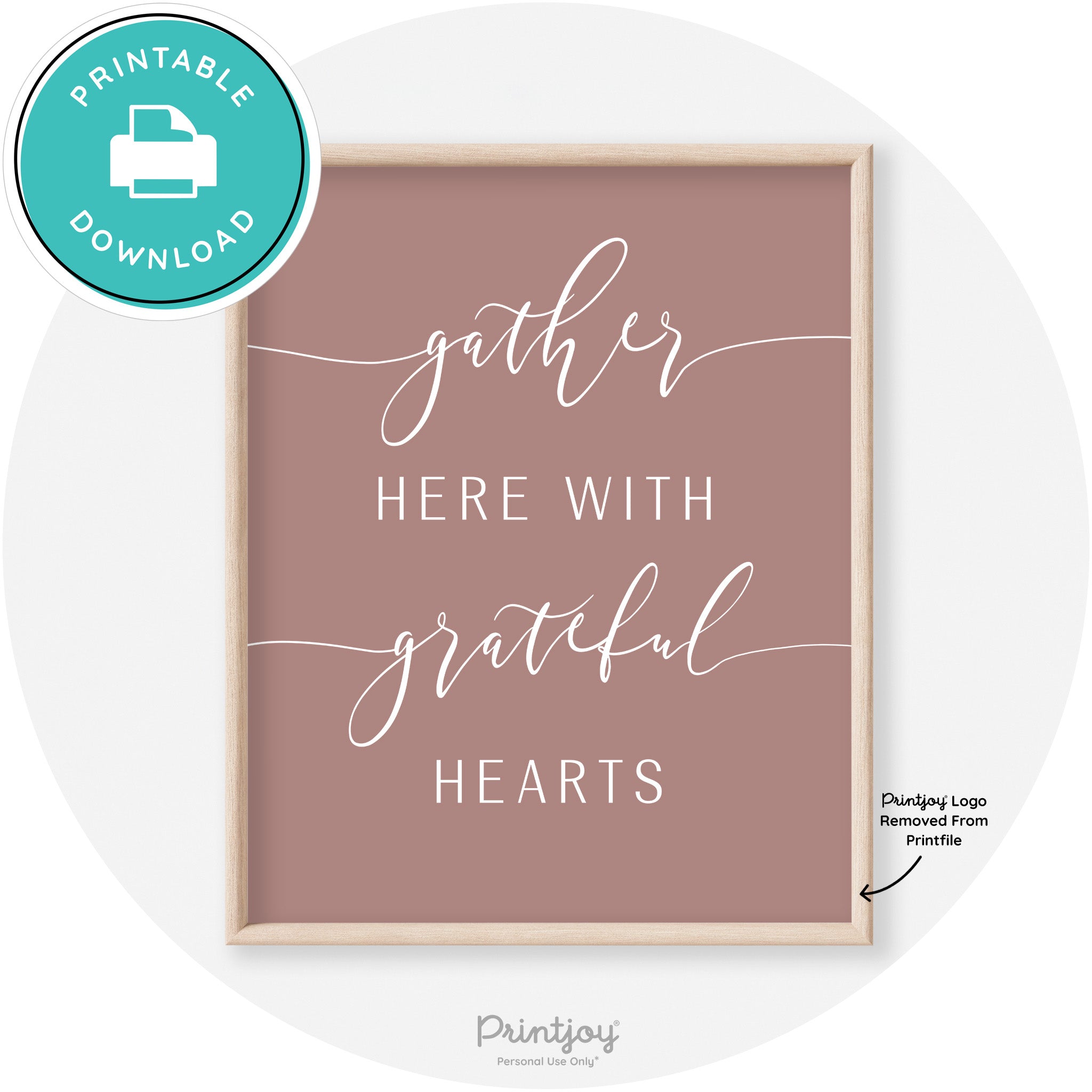 Gather Here Grateful Hearts Thanksgiving Transitional Art Free Printable - Printjoy
