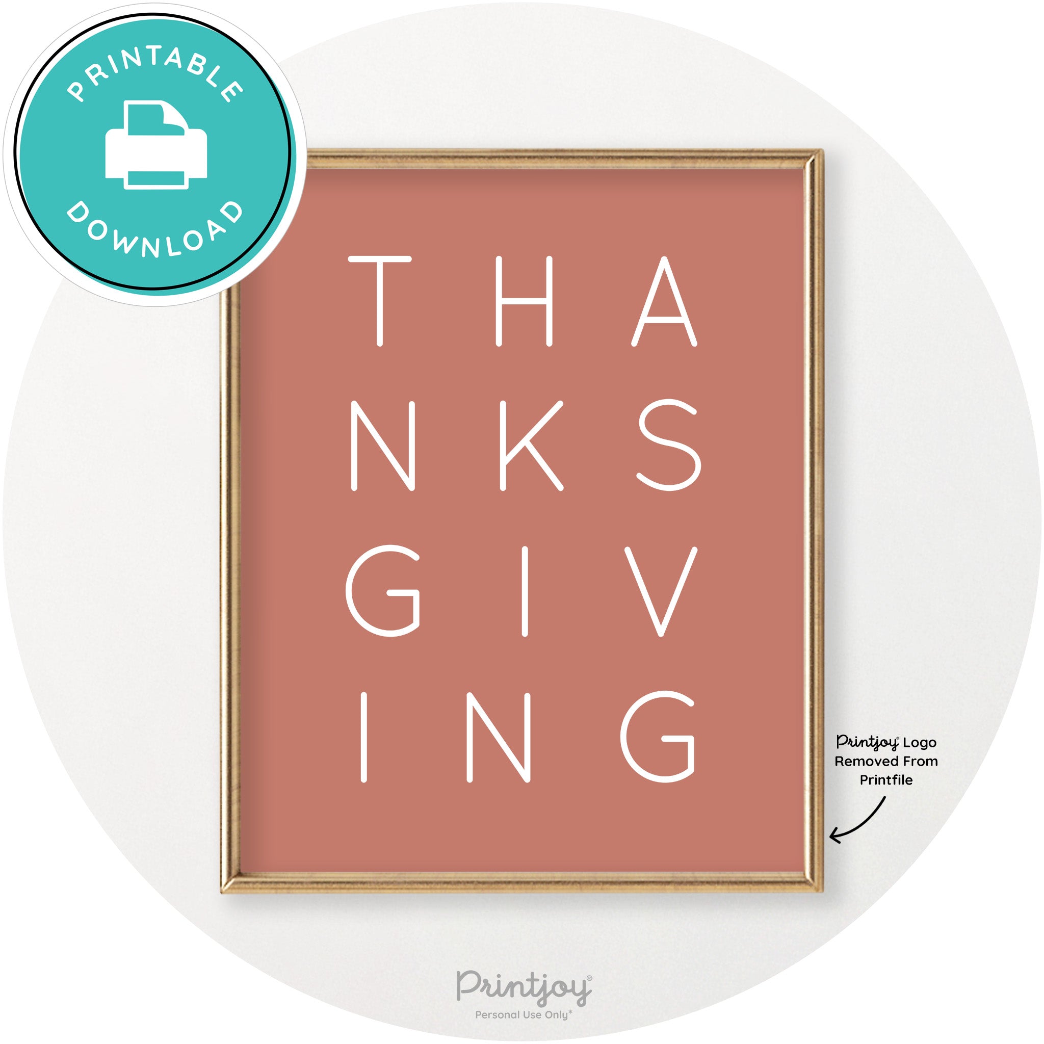 Thanksgiving Cute Typography Modern Chic Wall Art Printable - Printjoy