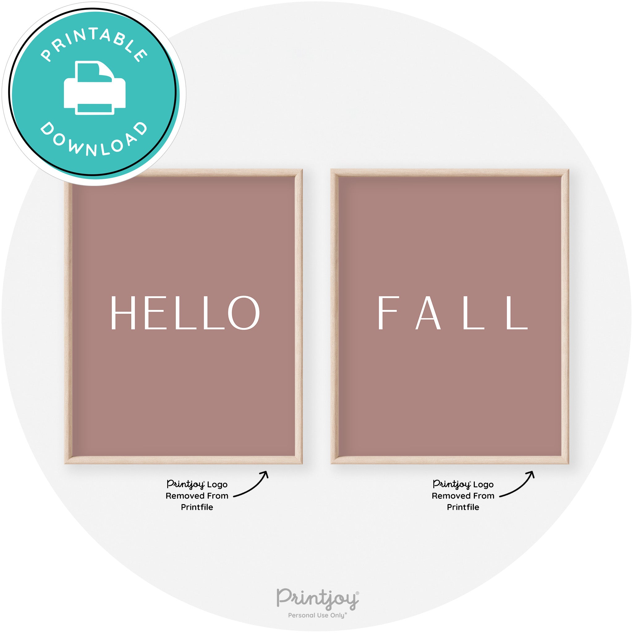 Hello Fall Set Of 2 Modern Transitional Wall Art Decor Free Printable - Printjoy