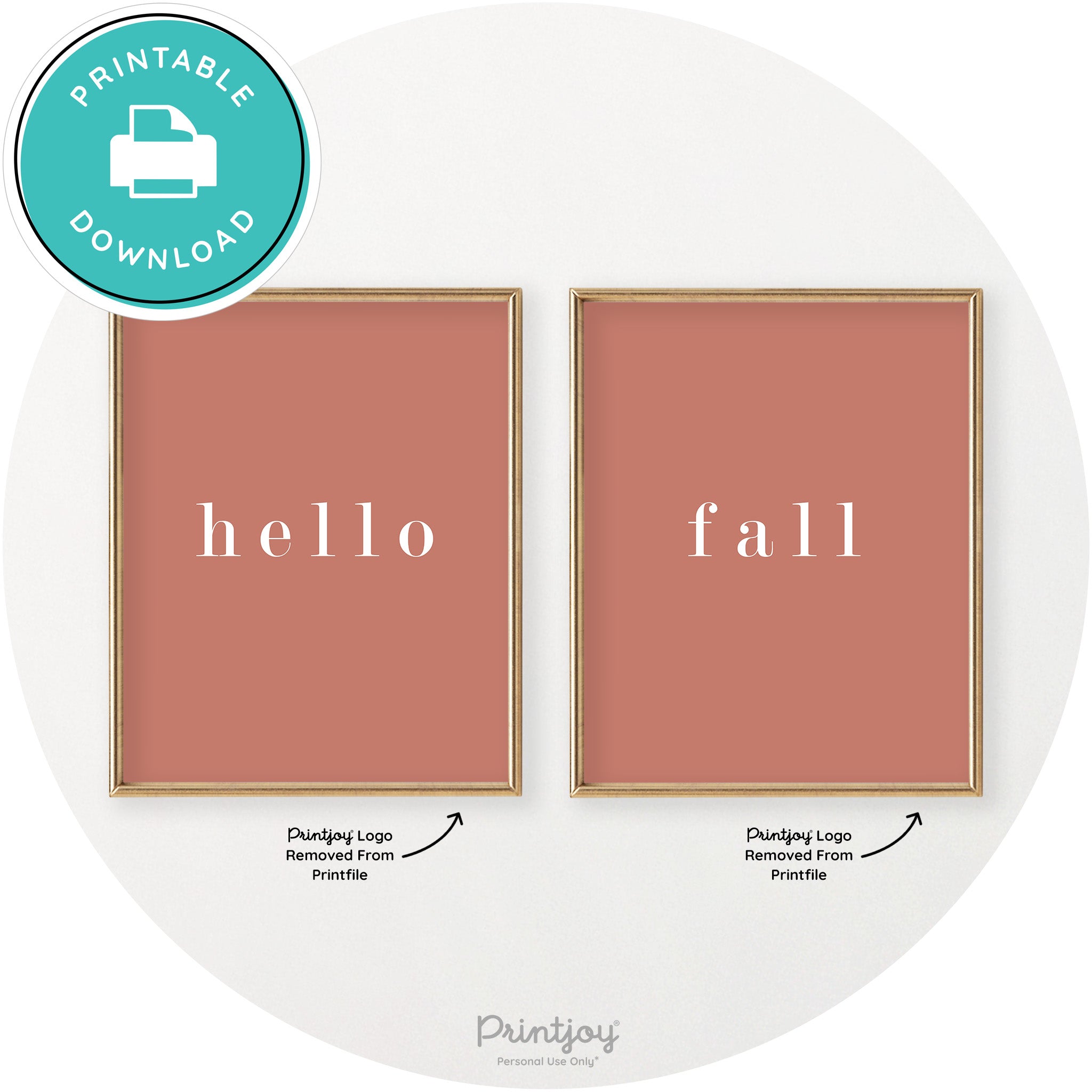 Hello Fall Set Of 2 Simple Modern Chic Wall Art Decor Free Printable - Printjoy