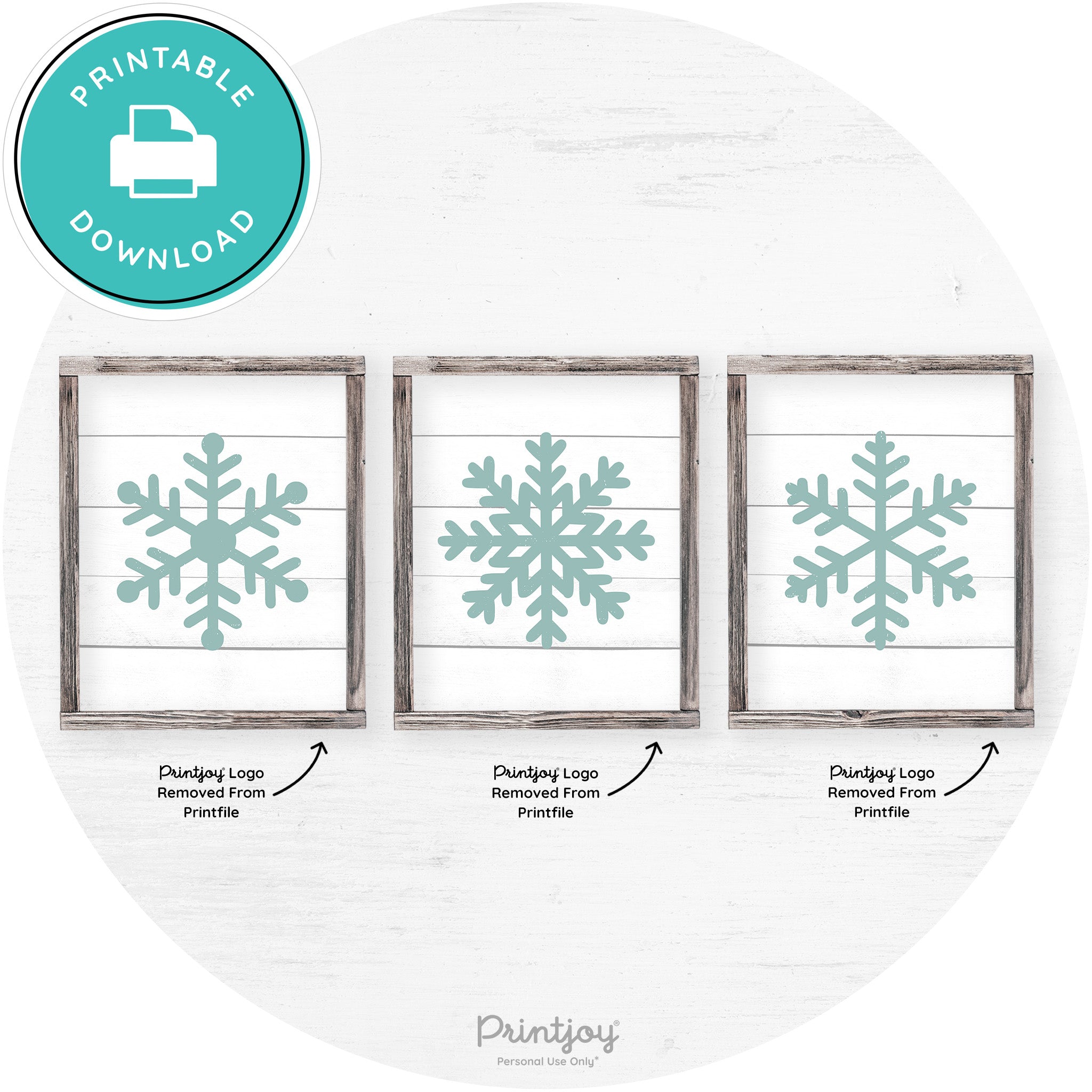Snowflake Silhouettes Set Of 3 Winter Farmhouse Wall Art Free Printable