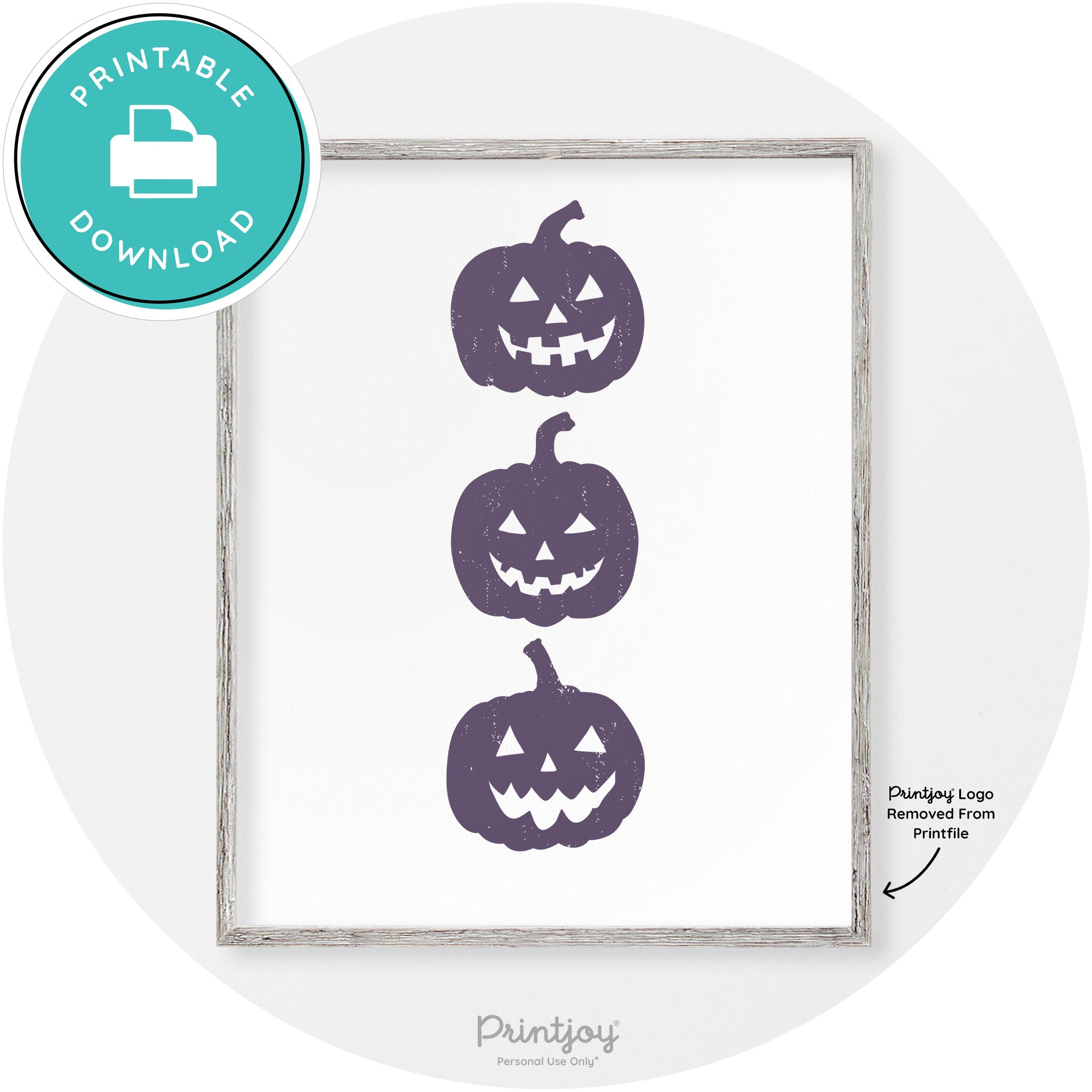 Halloween Jack O Lantern Pumpkins Vintage Wall Art Free Printable - Printjoy
