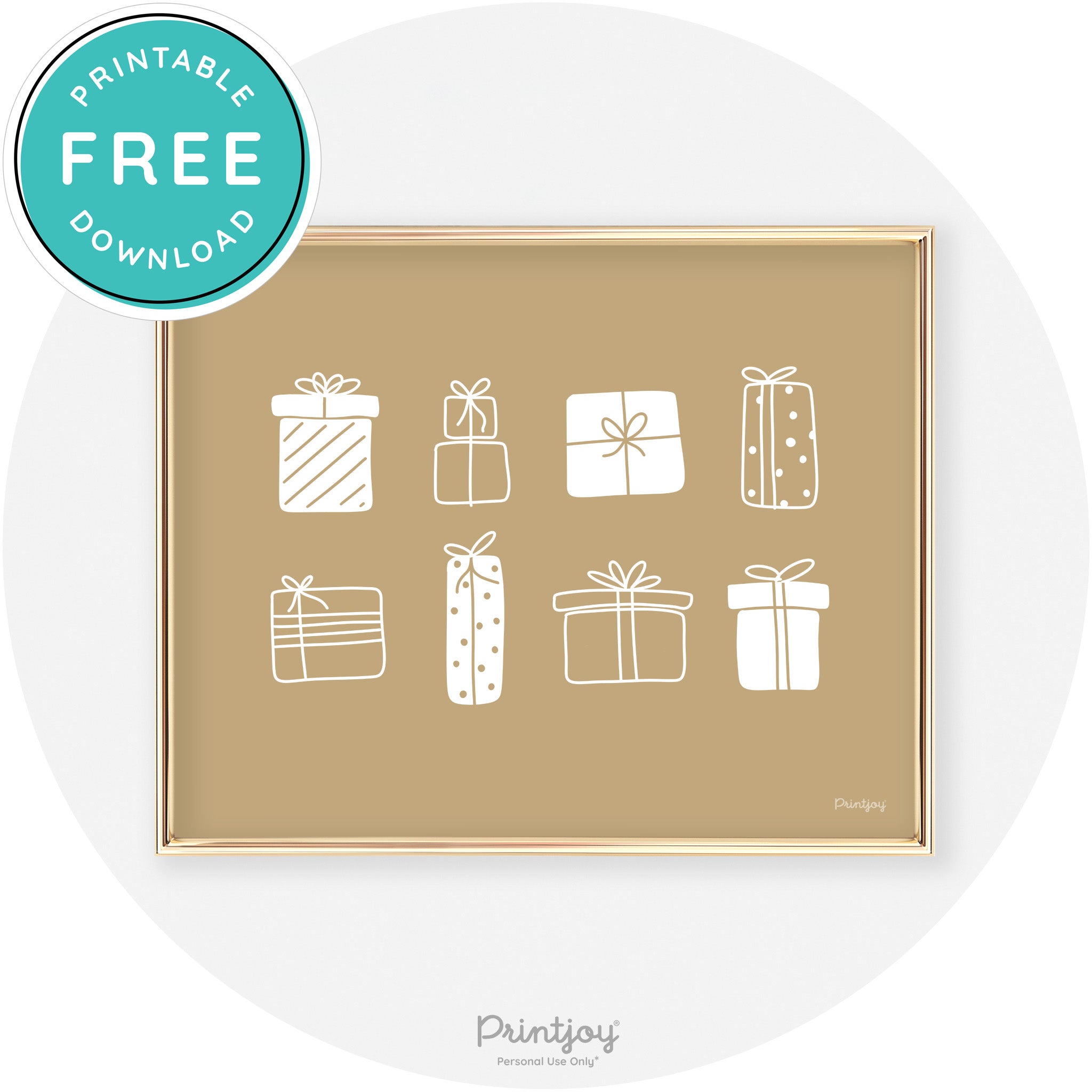 Presents Christmas Gifts Cute Modern Chic Wall Art Free Printable - Printjoy