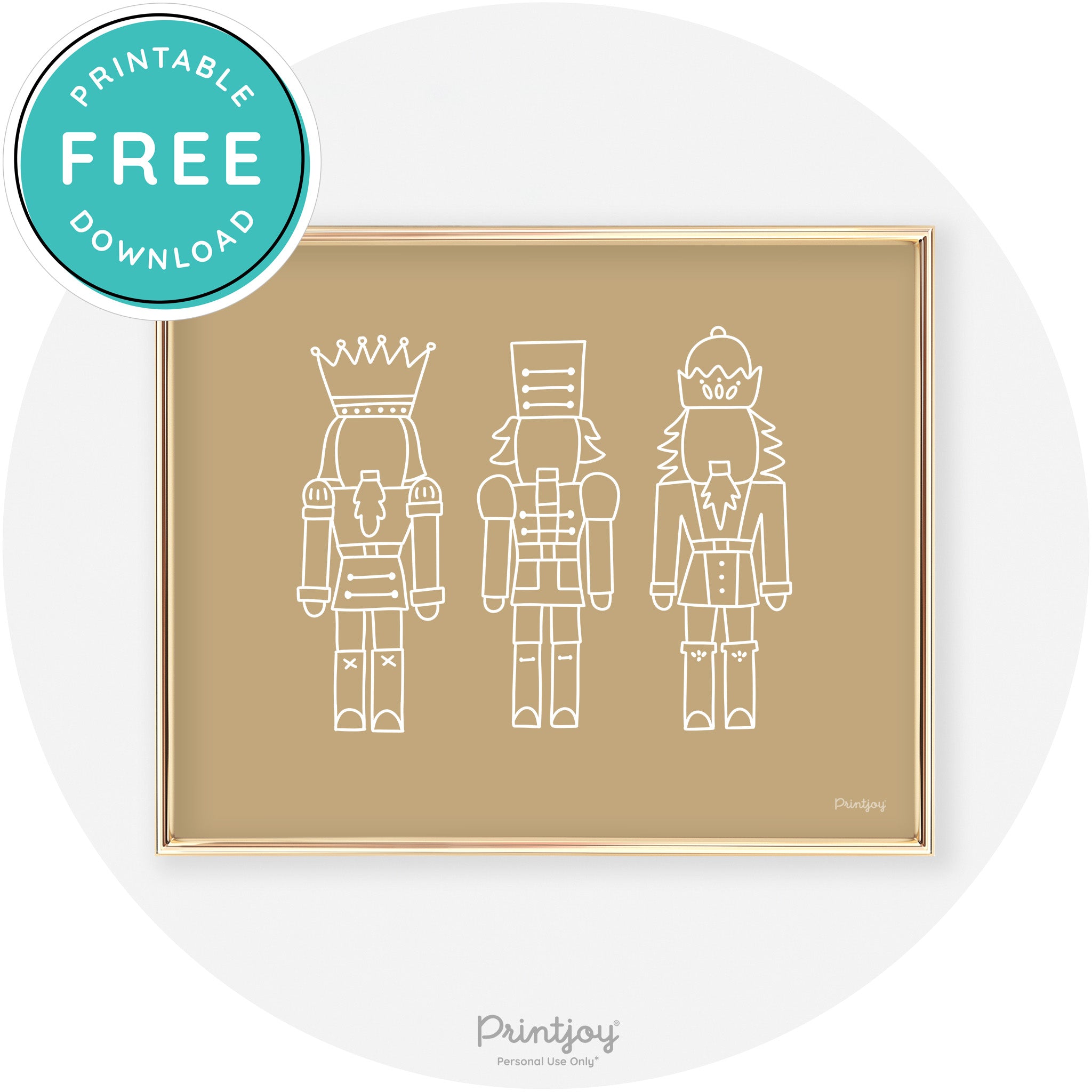 Nutcrackers Line Art Cute Modern Chic Wall Art Decor Free Printable - Printjoy