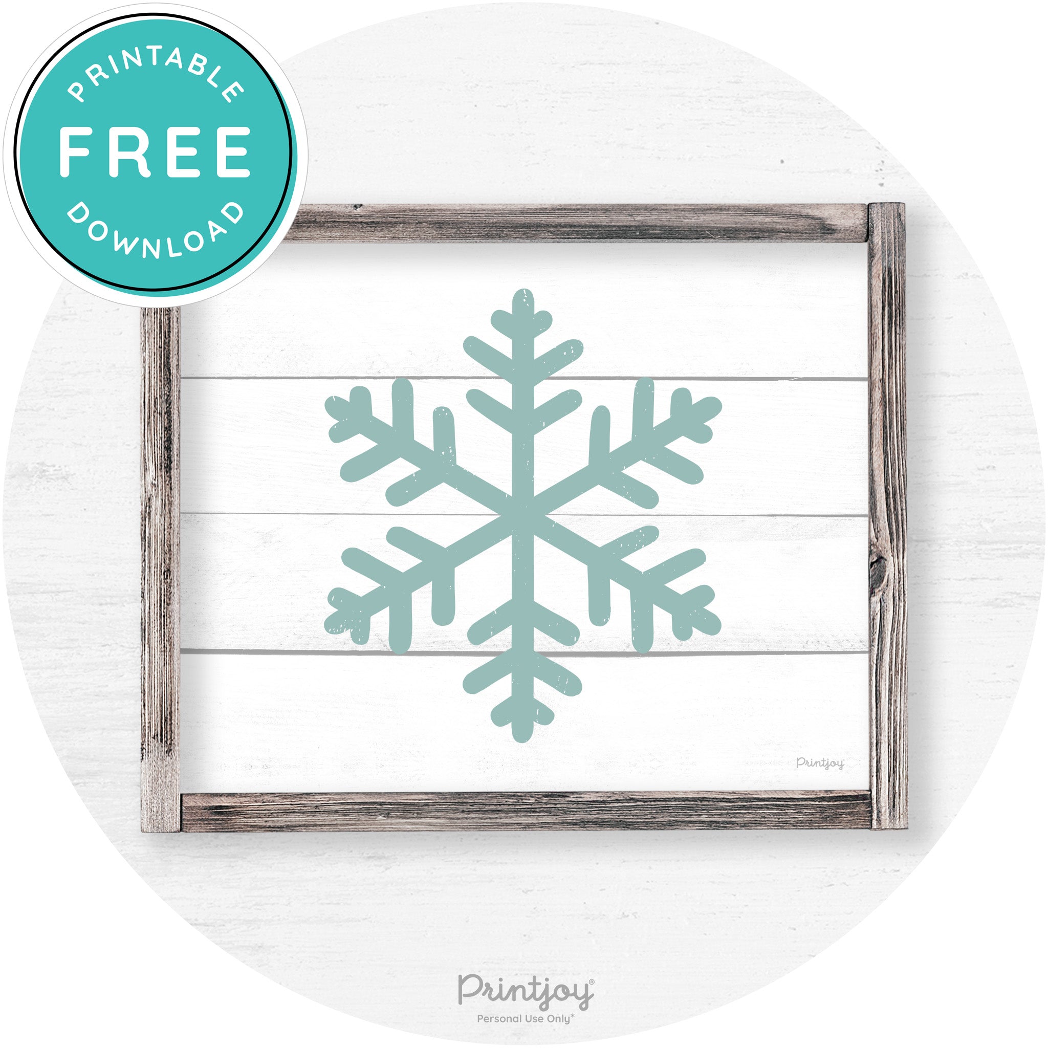 Snowflake Silhouette Winter Farmhouse Wall Art Decor Free Printable - Printjoy