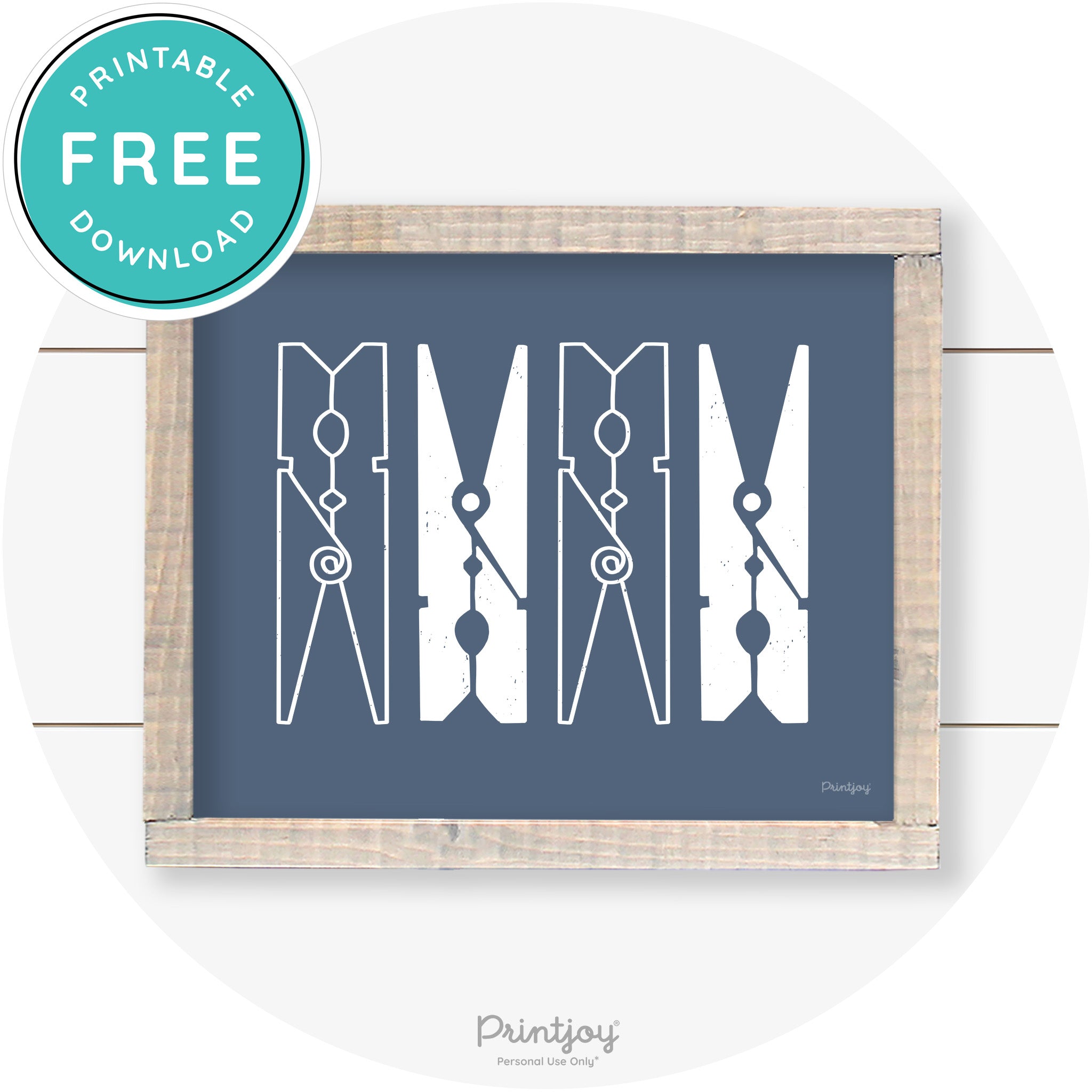 Clothespins Cute Laundry Room Farmhouse Wall Art Free Printable - Printjoy