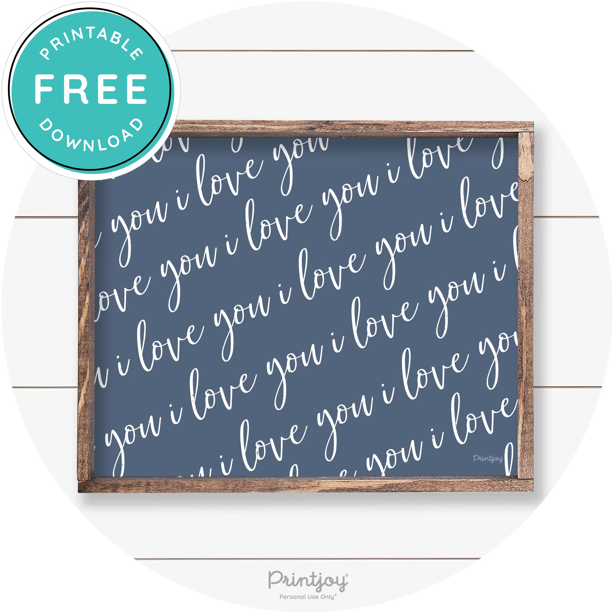 I Love You Pattern Cute Couples Farmhouse Wall Art Free Printable - Printjoy