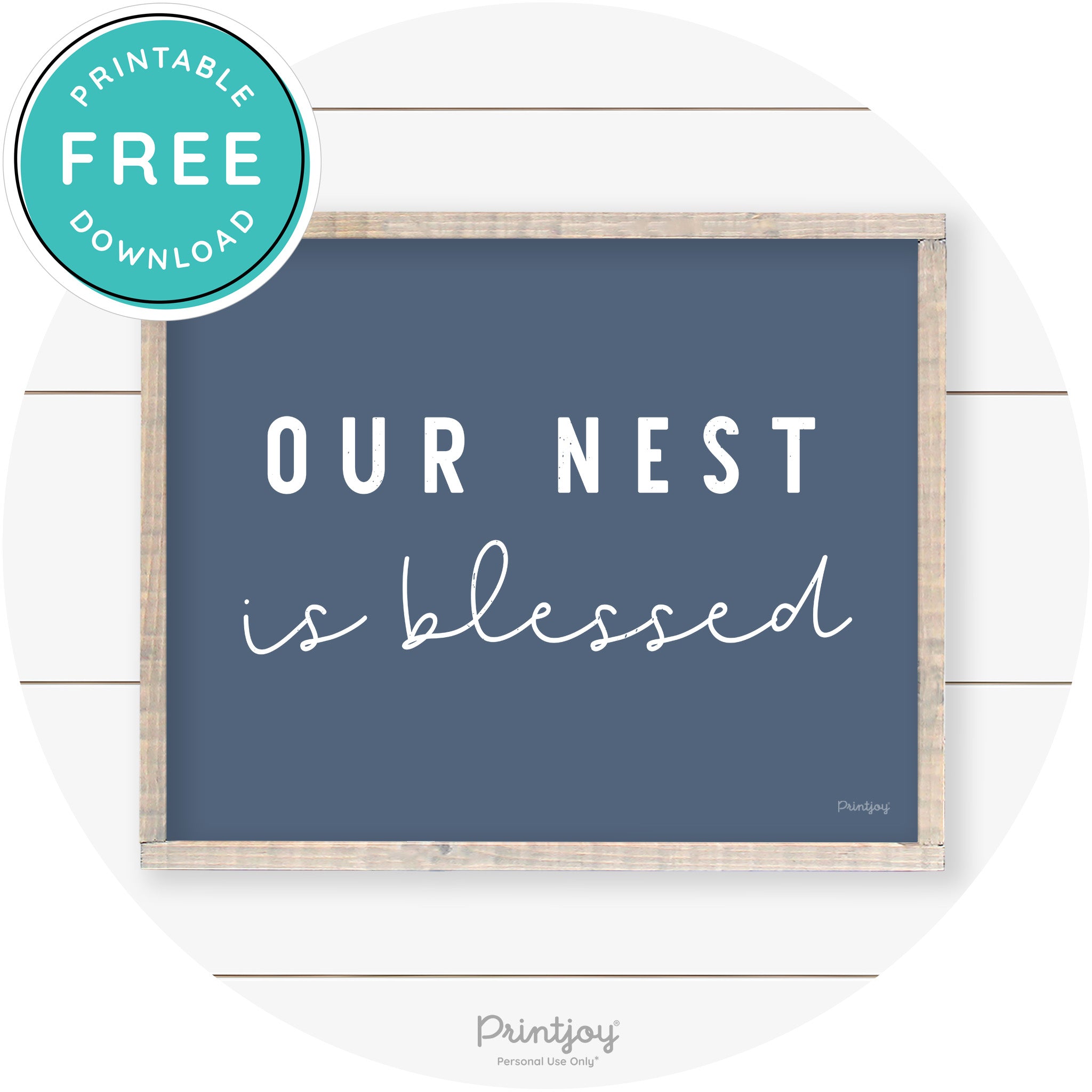Our Nest Is Blessed Farmhouse Living Room Wall Art Free Printable - Printjoy