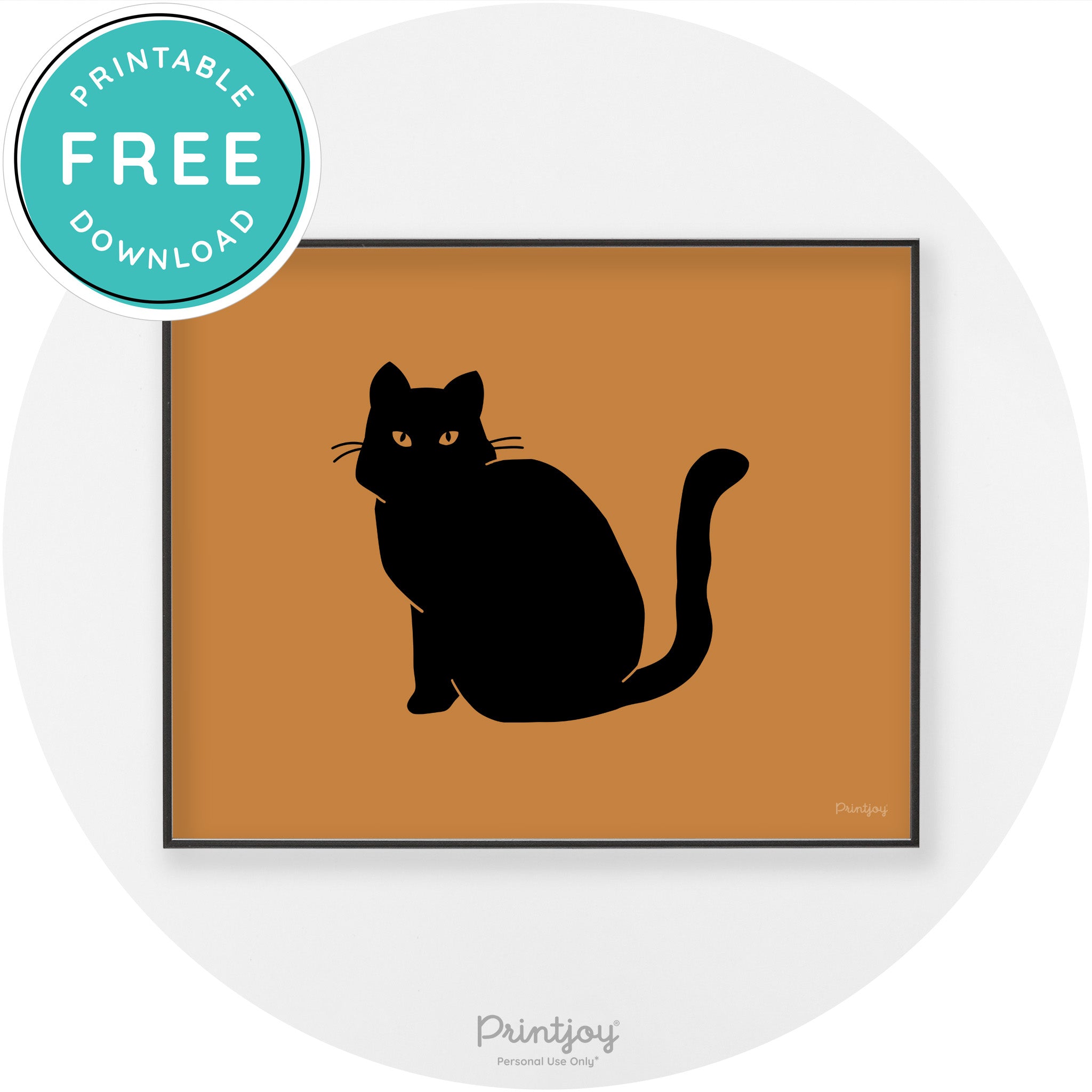 Halloween Spooky Cat Modern Chic Wall Art Decor Printable - Printjoy