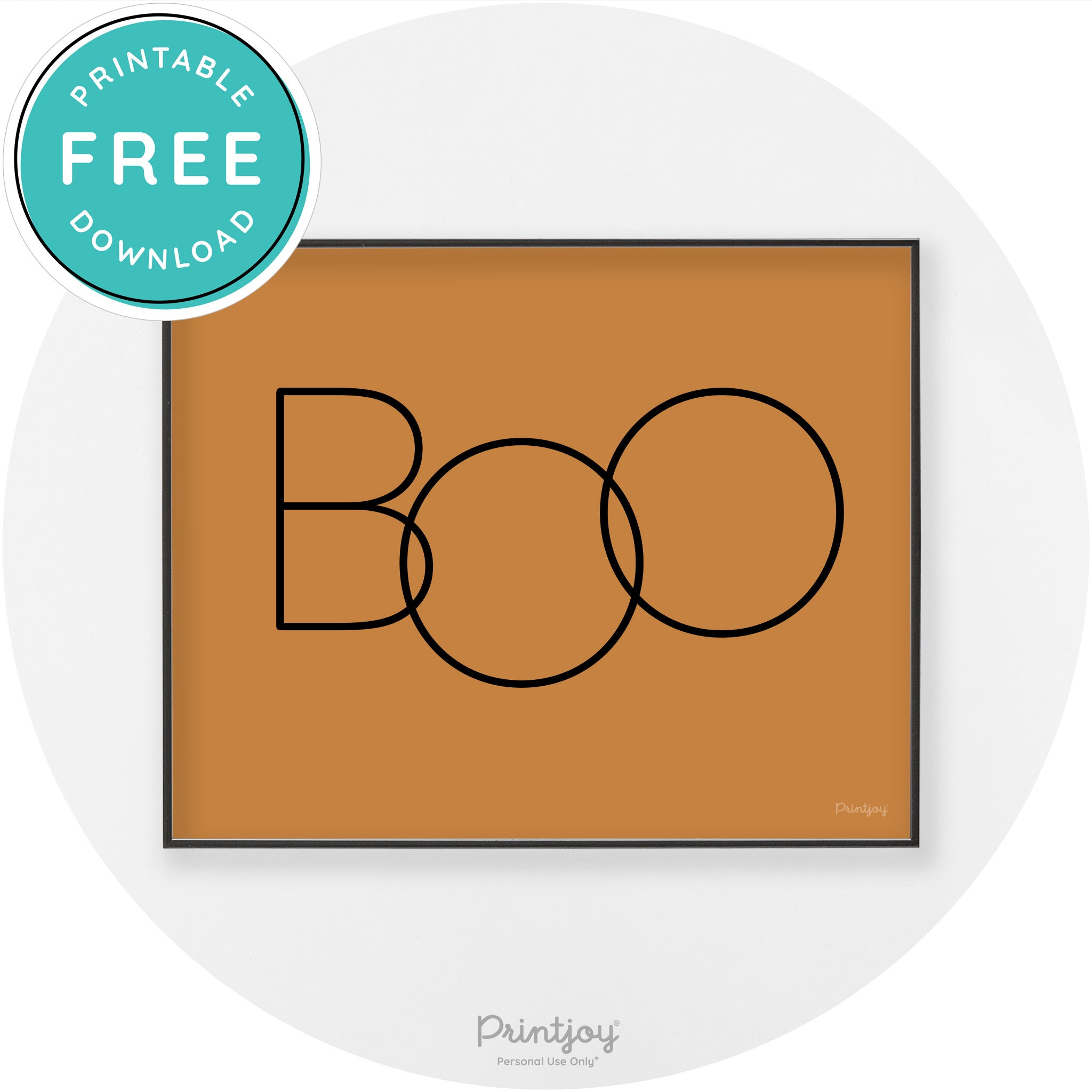 Halloween Cute Boo Modern Chic Wall Art Decor Printable - Printjoy