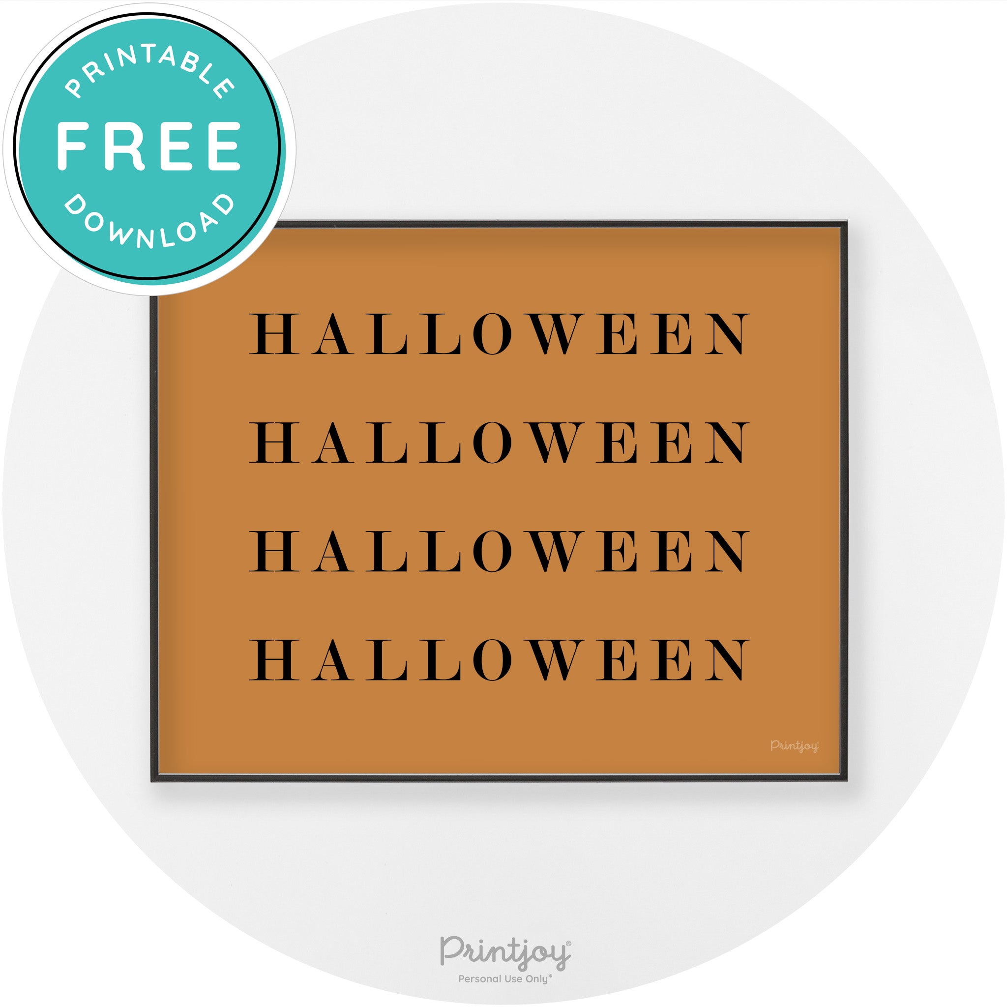 Halloween Cute Pattern Modern Chic Wall Art Decor Printable - Printjoy