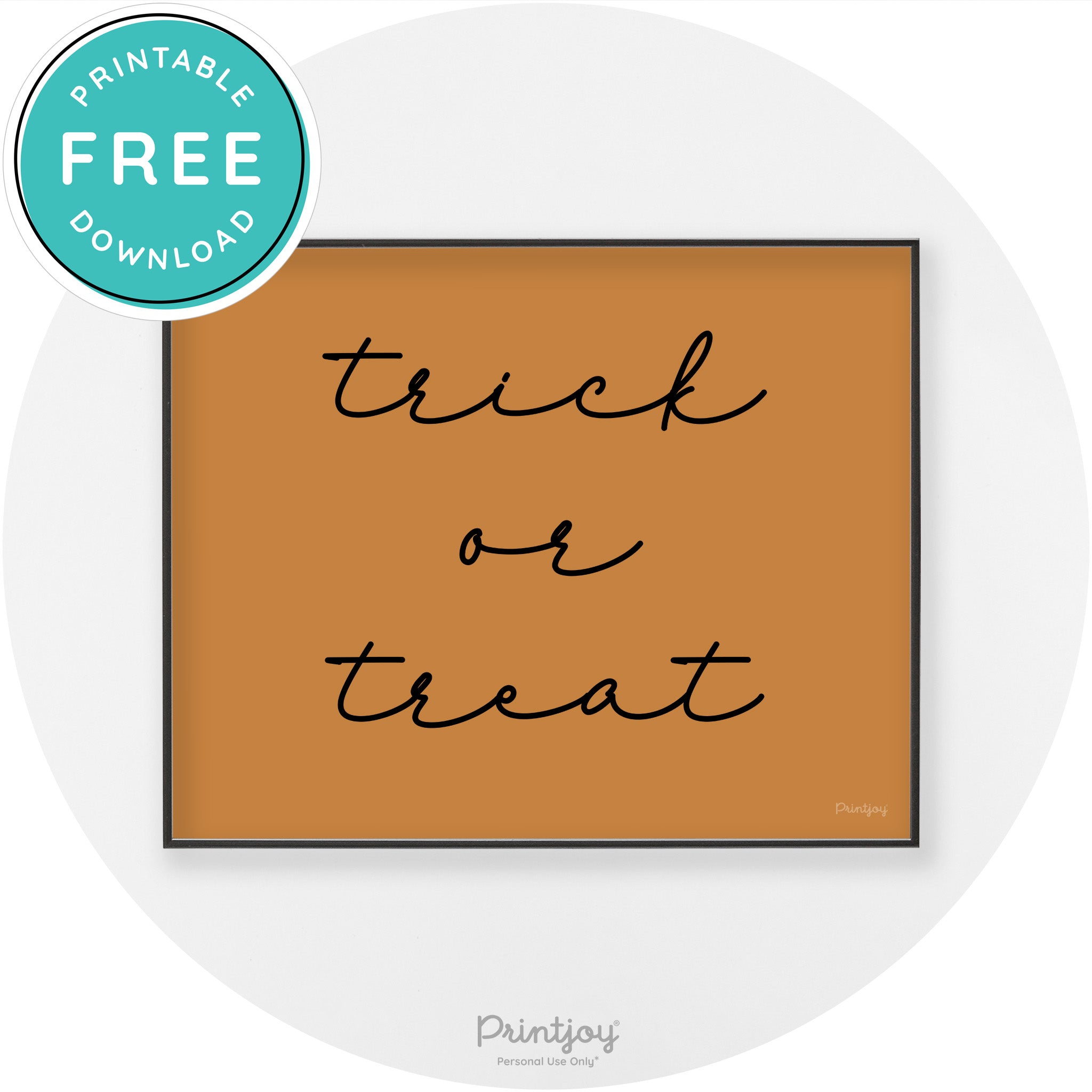 Halloween Cute Trick Or Treat Modern Chic Wall Art Printable - Printjoy