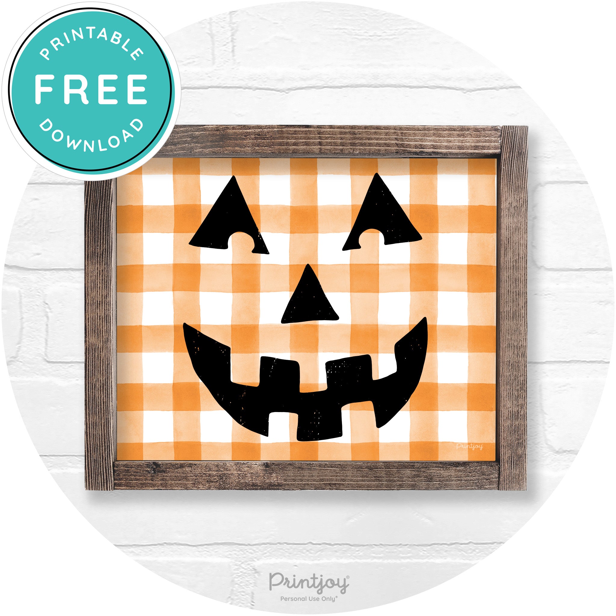 Jack O Lantern Halloween Rustic Farmhouse Wall Art Free Printable - Printjoy