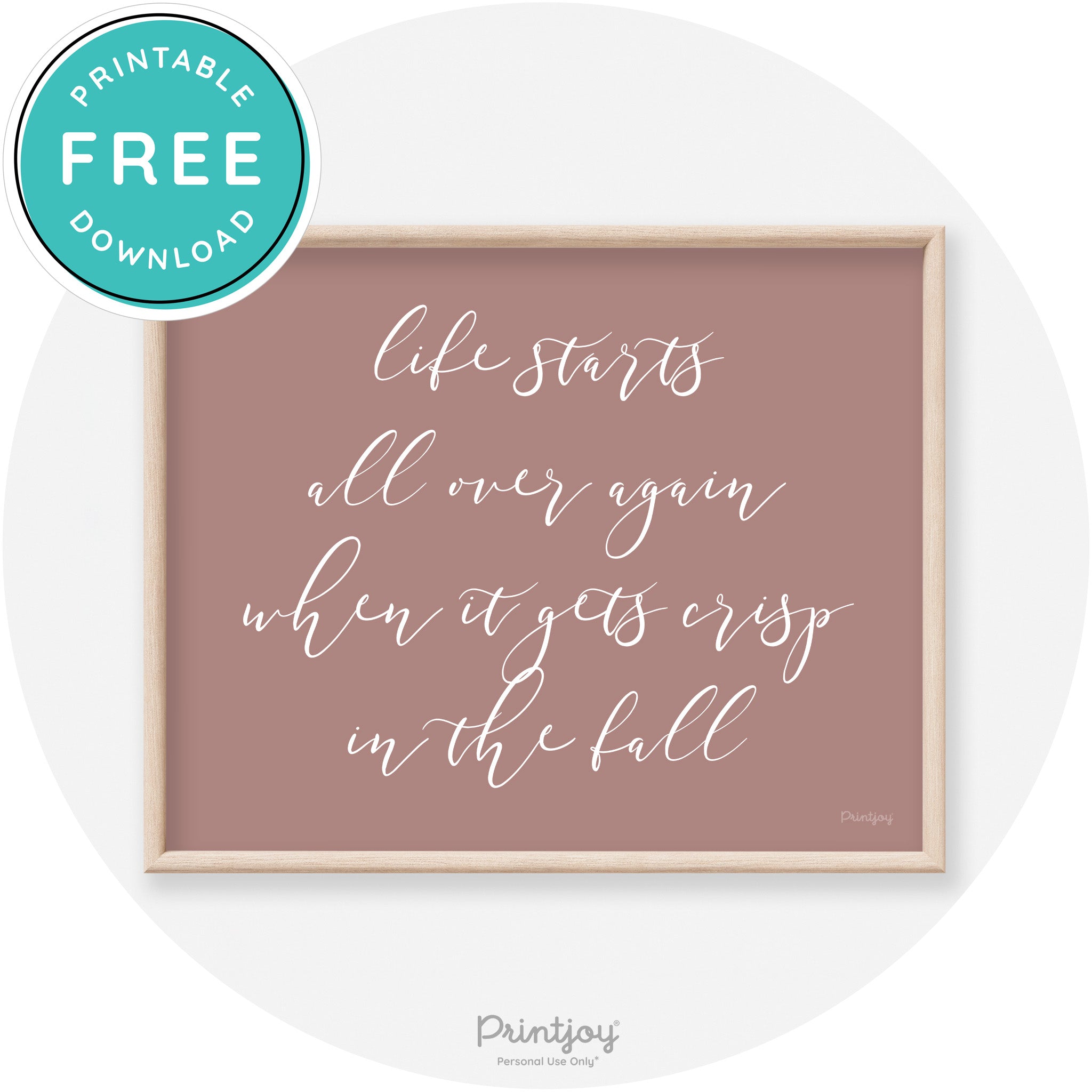 Fall Quote Modern Transitional Decor Wall Art Free Printable - Printjoy