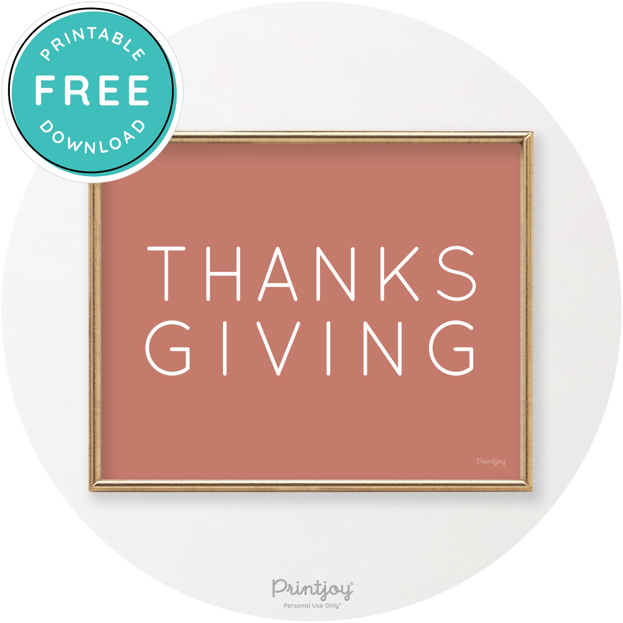 Thanksgiving Cute Typography Modern Chic Wall Art Printable - Printjoy