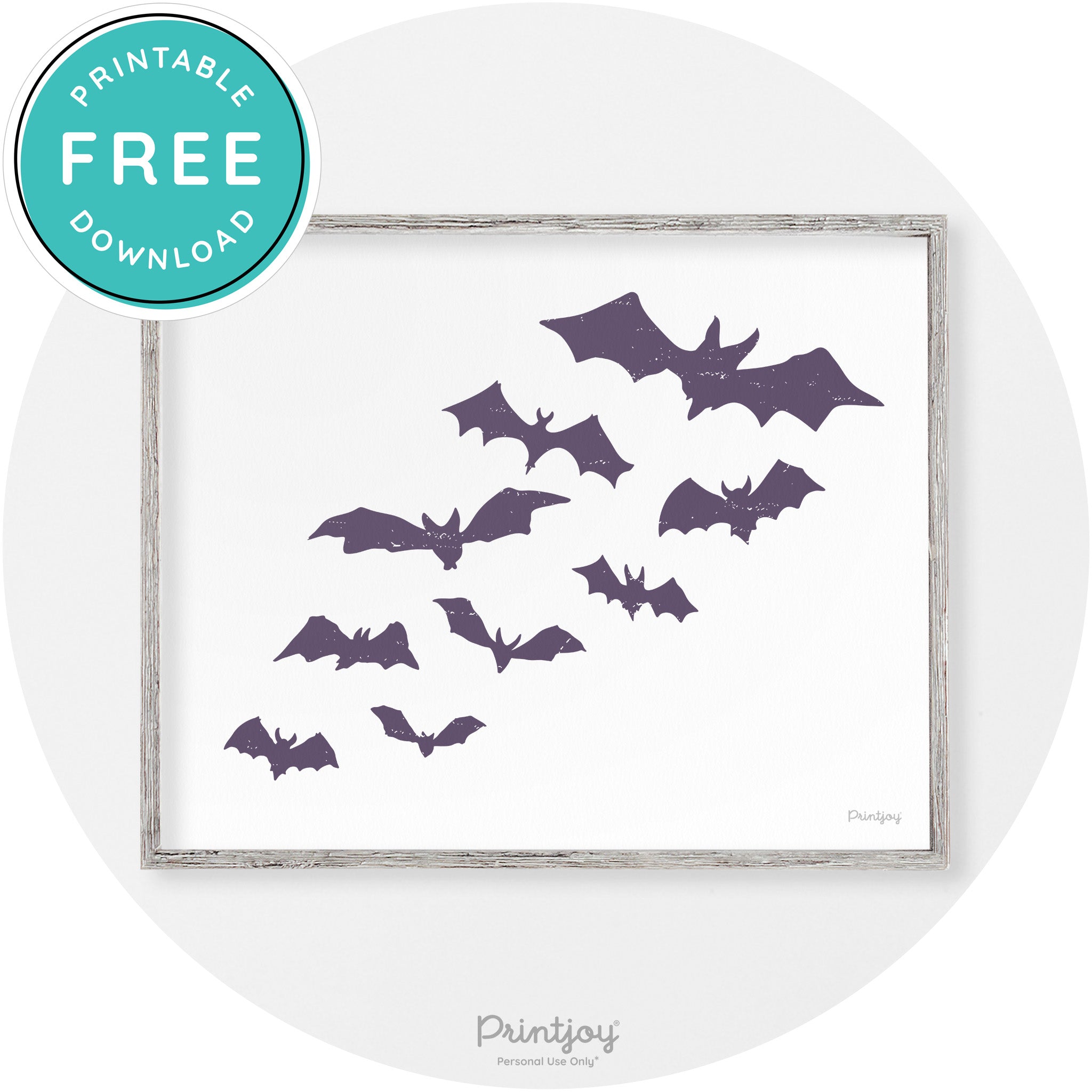 Halloween Bats Silhouette Modern Vintage Wall Art Free Printable - Printjoy