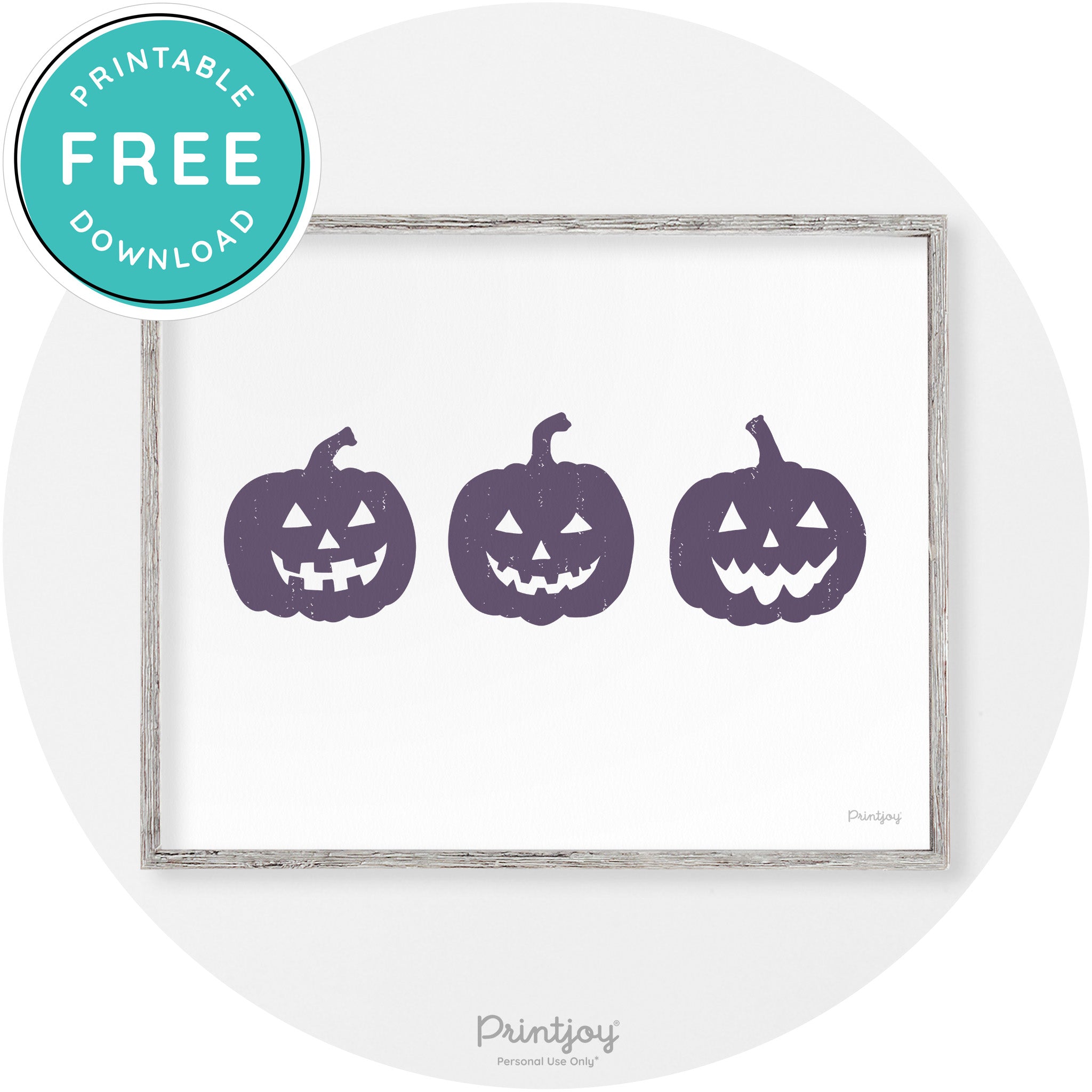 Halloween Jack O Lantern Pumpkins Vintage Wall Art Free Printable - Printjoy