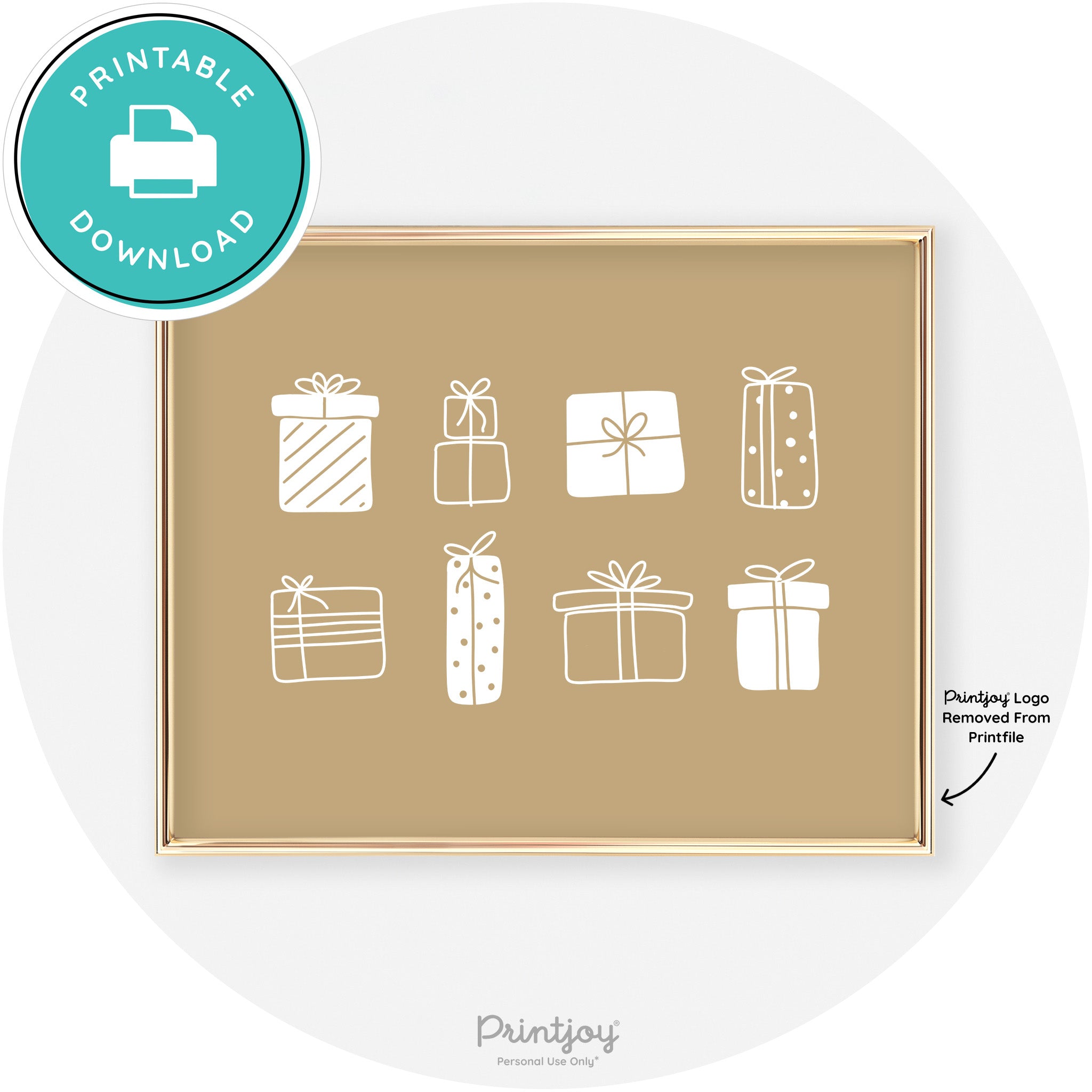 Presents Christmas Gifts Cute Modern Chic Wall Art Free Printable - Printjoy