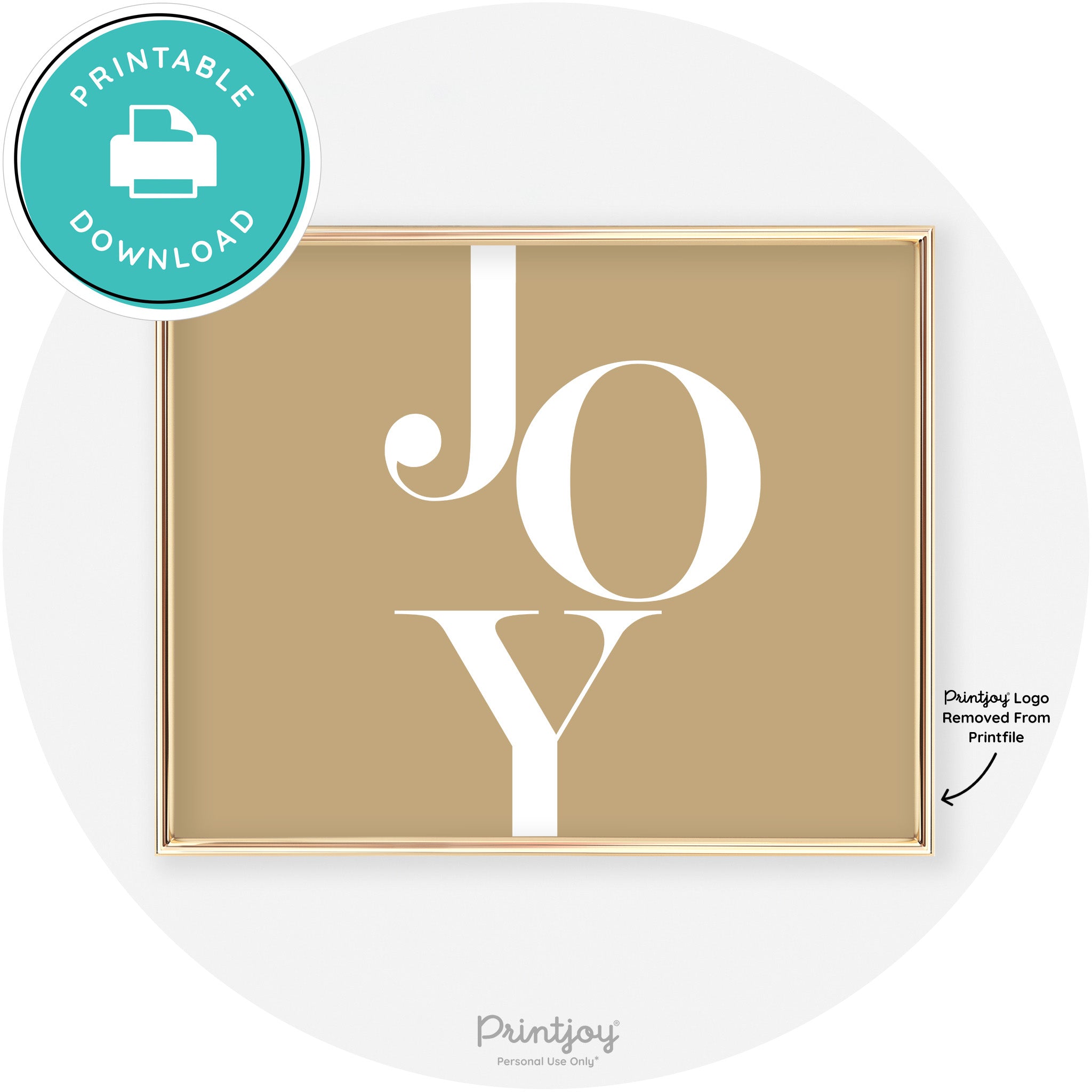 Joy Typography Cute Simple Modern Wall Art Decor Free Printable - Printjoy