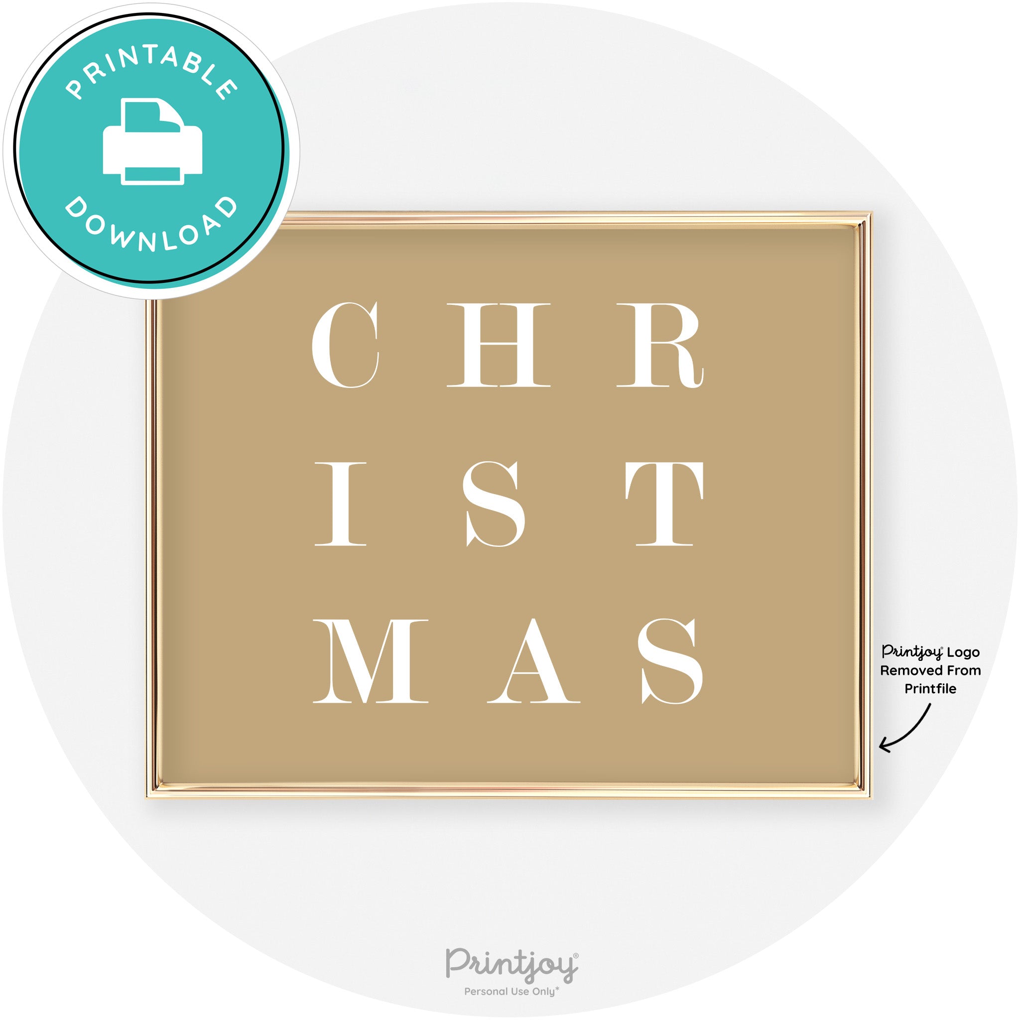 Christmas Typography Cute Modern Chic Decor Wall Art Free Printable - Printjoy
