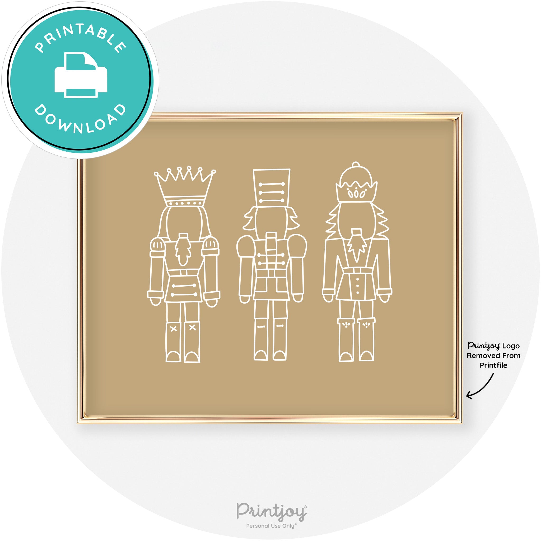 Nutcrackers Line Art Cute Modern Chic Wall Art Decor Free Printable - Printjoy