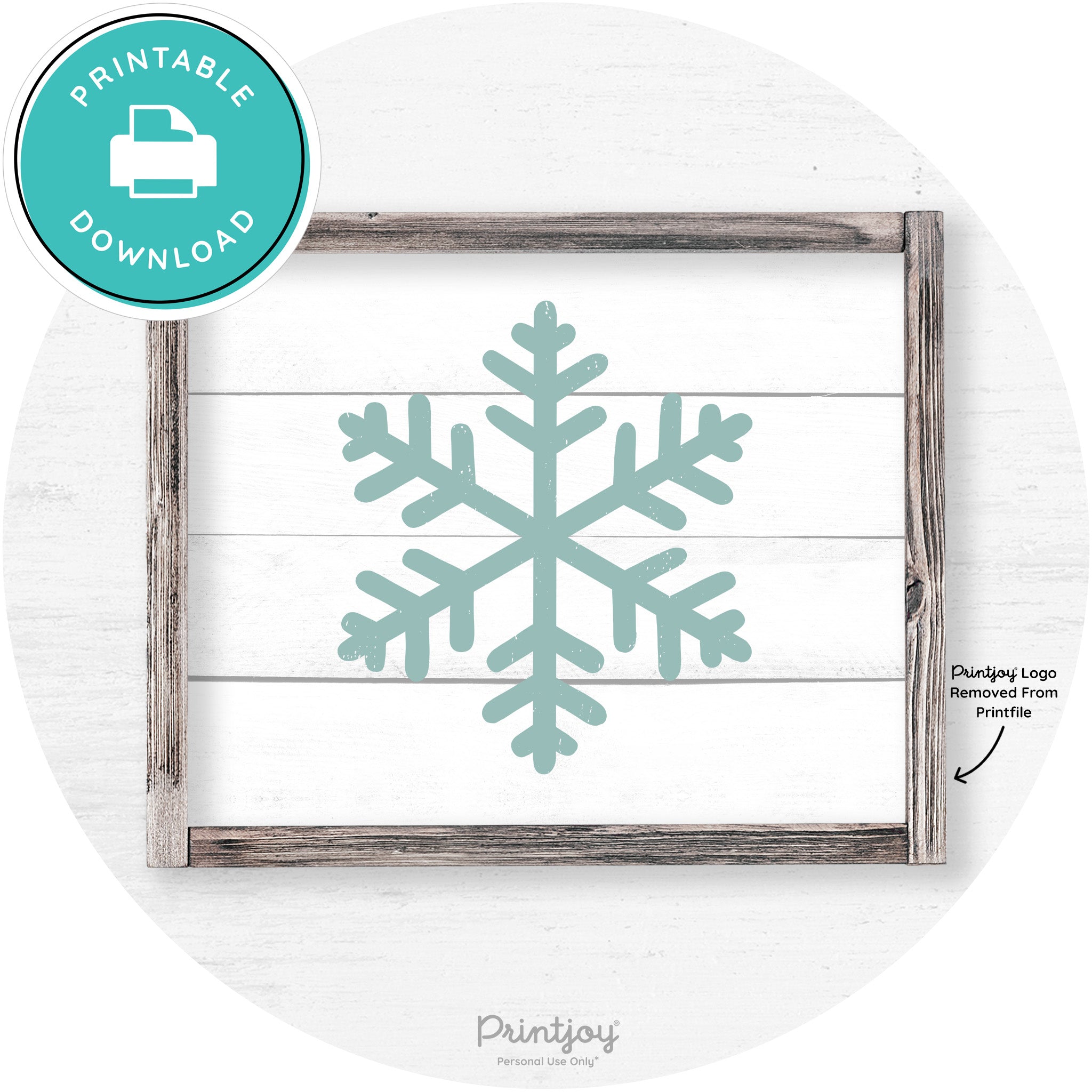 Snowflake Silhouette Winter Farmhouse Wall Art Decor Free Printable - Printjoy