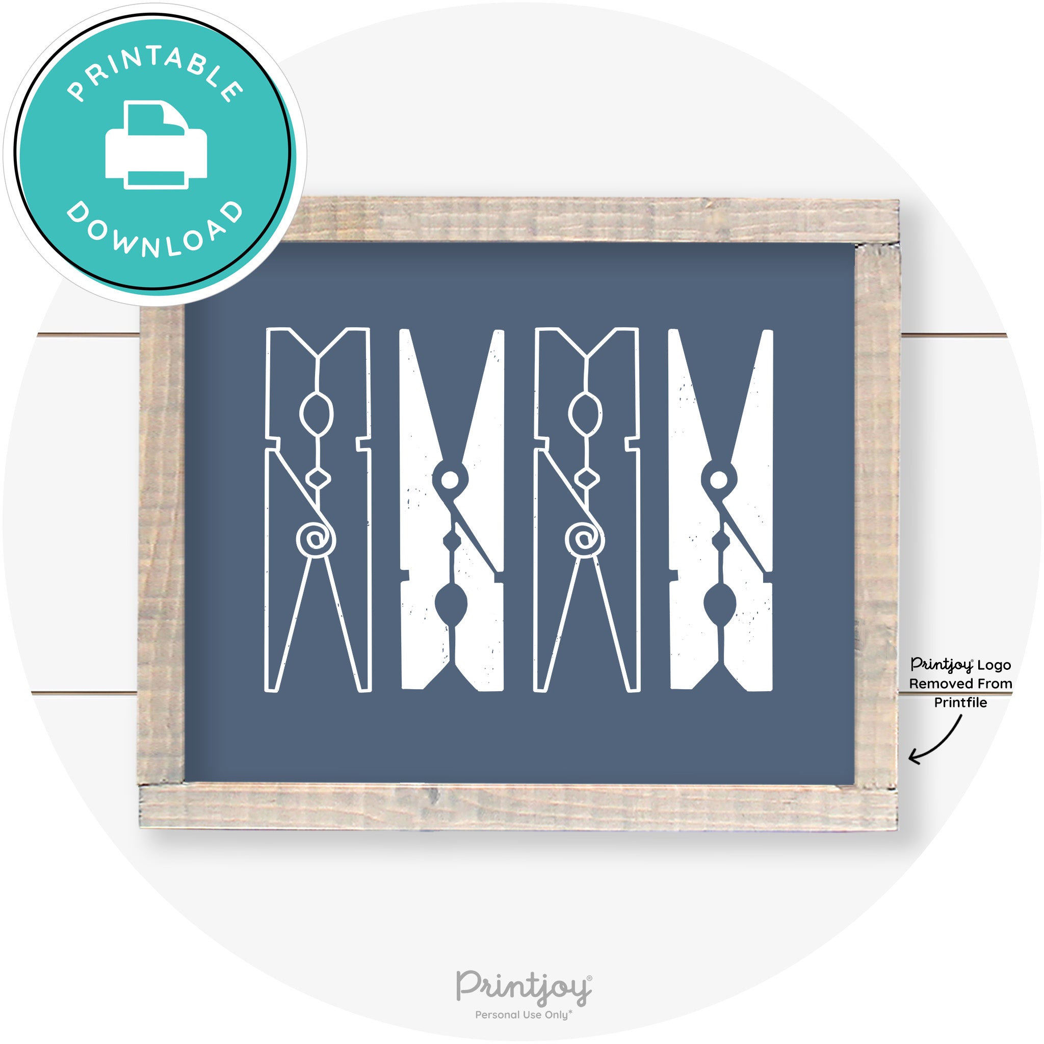 Clothespins Cute Laundry Room Farmhouse Wall Art Free Printable - Printjoy