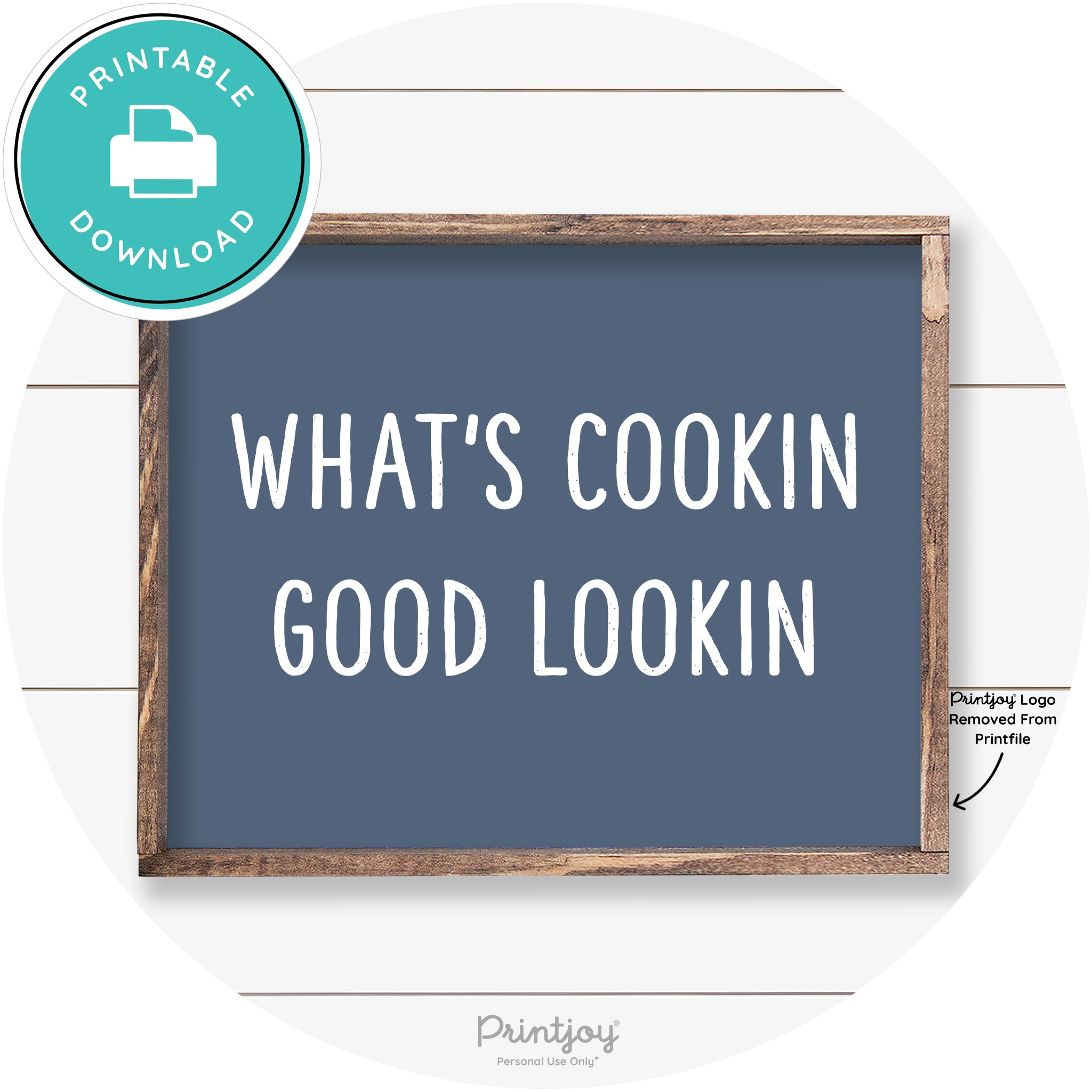 What's Cookin Good Lookin Farmhouse Kitchen Wall Art Free Printable - Printjoy