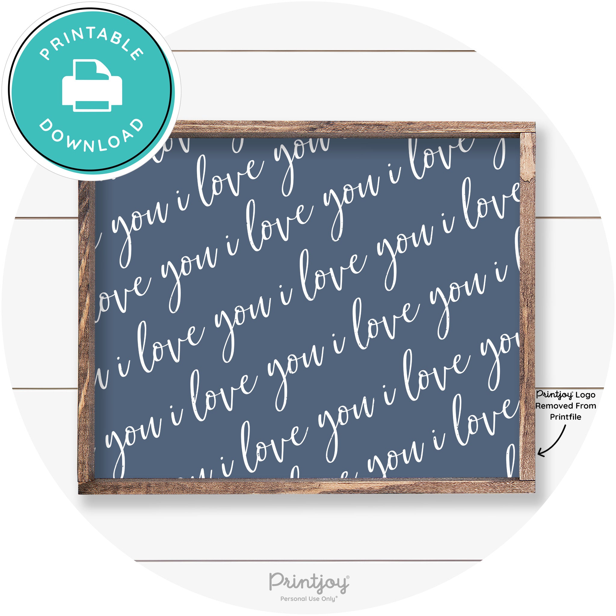 I Love You Pattern Cute Couples Farmhouse Wall Art Free Printable - Printjoy