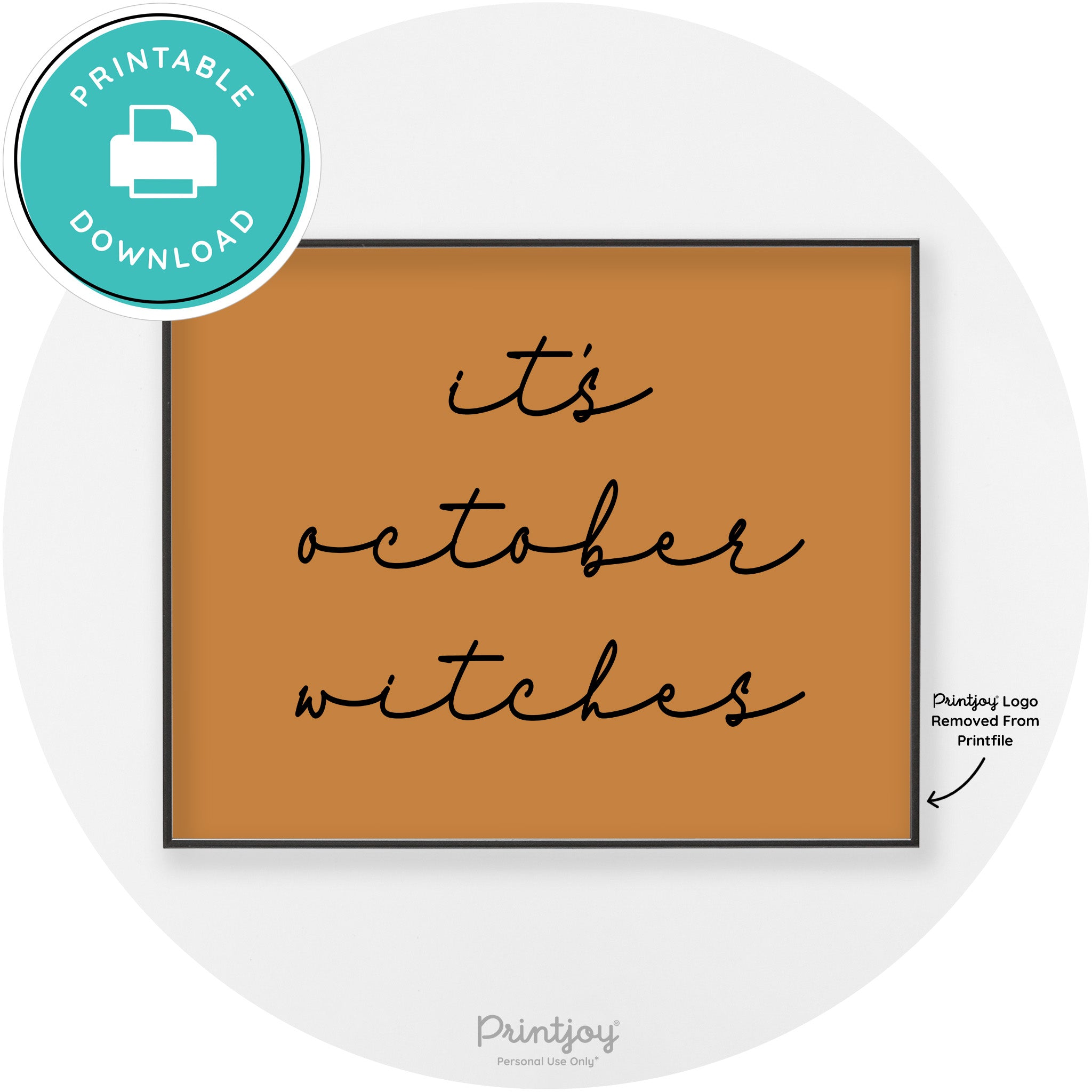 It's October Witches Funny Halloween Chic Wall Art Free Printable - Printjoy